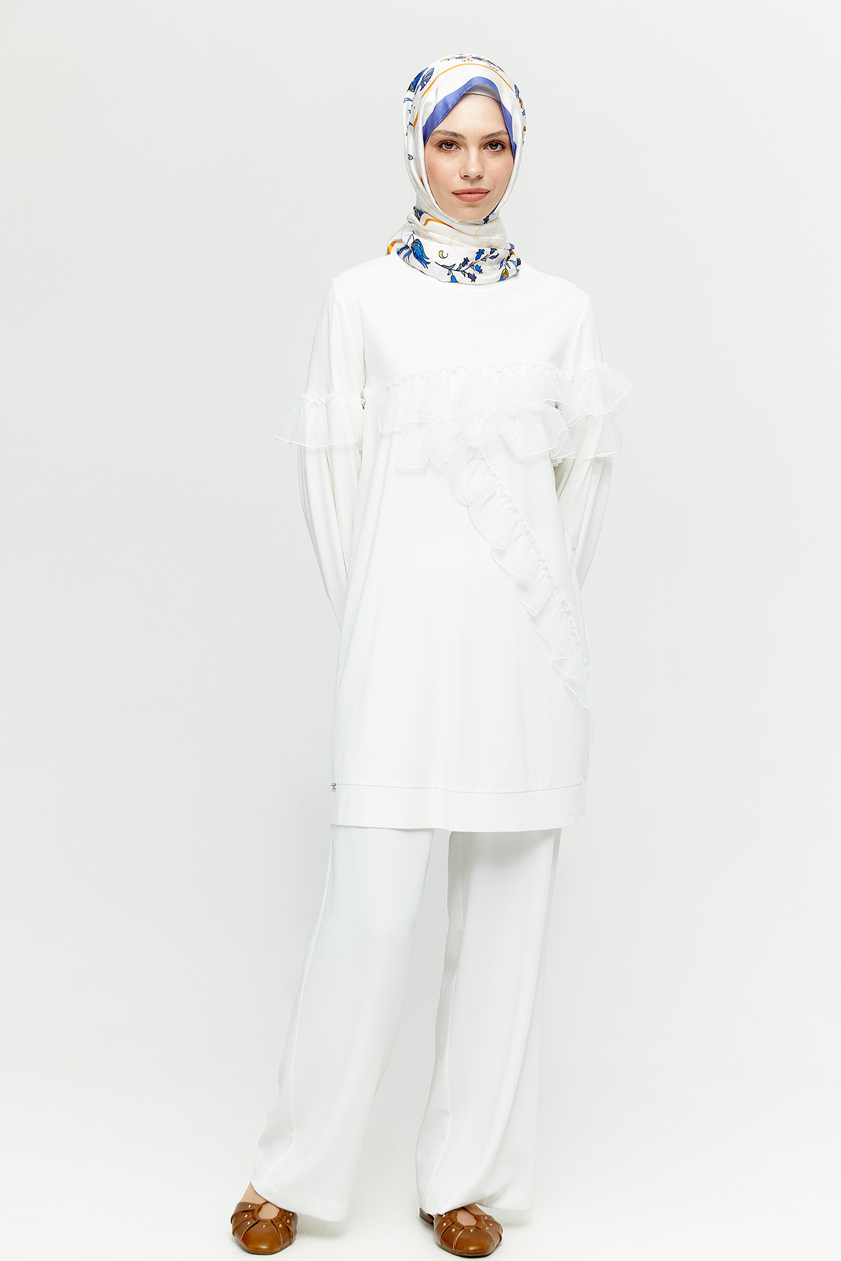 Organze Volanlı Tunik