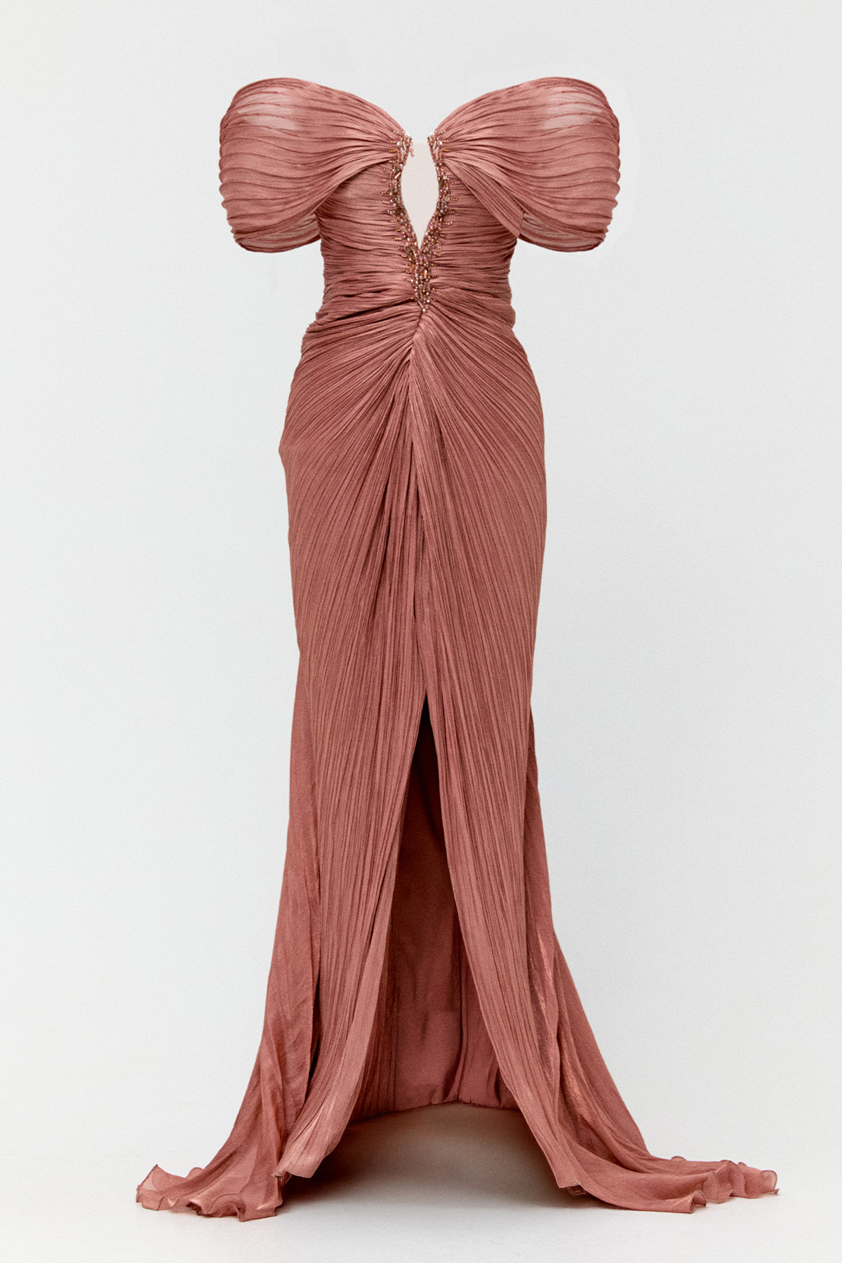 Düşük Kol Straplez Abiye Elbise, Tesettür Giyim