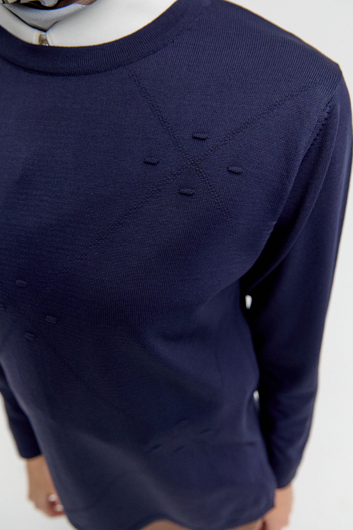 Parçalı Yırtmaçlı Triko Bluz