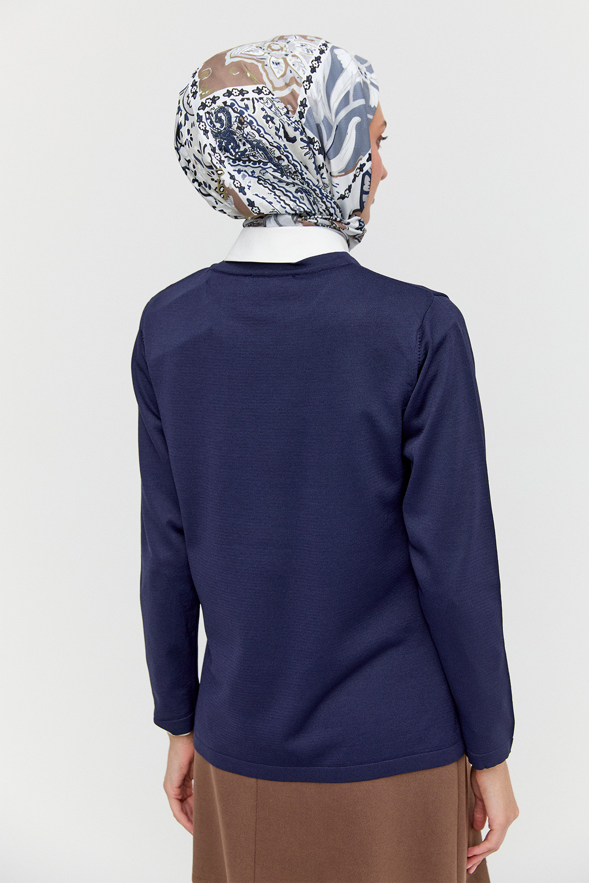 Parçalı Yırtmaçlı Triko Bluz