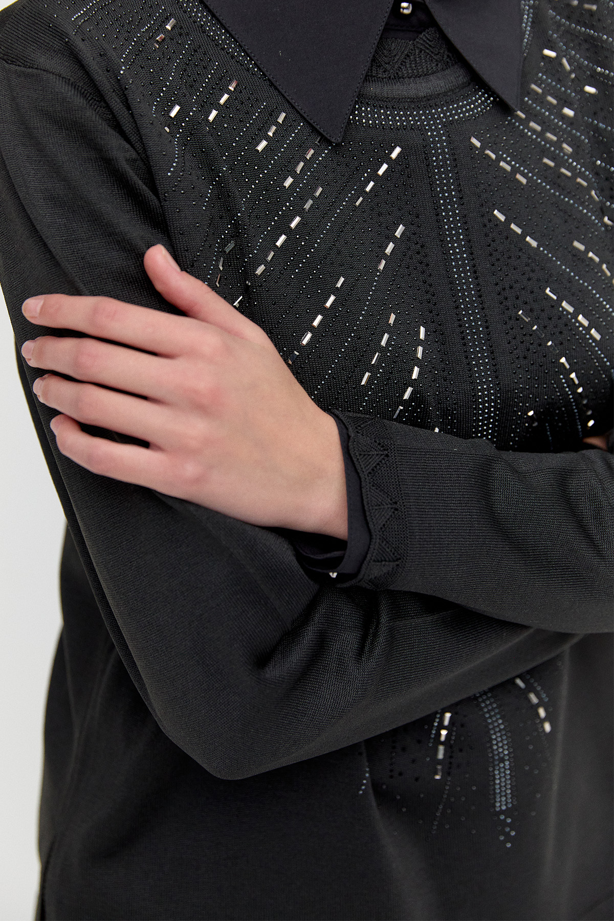 Taş Detaylı Triko Bluz