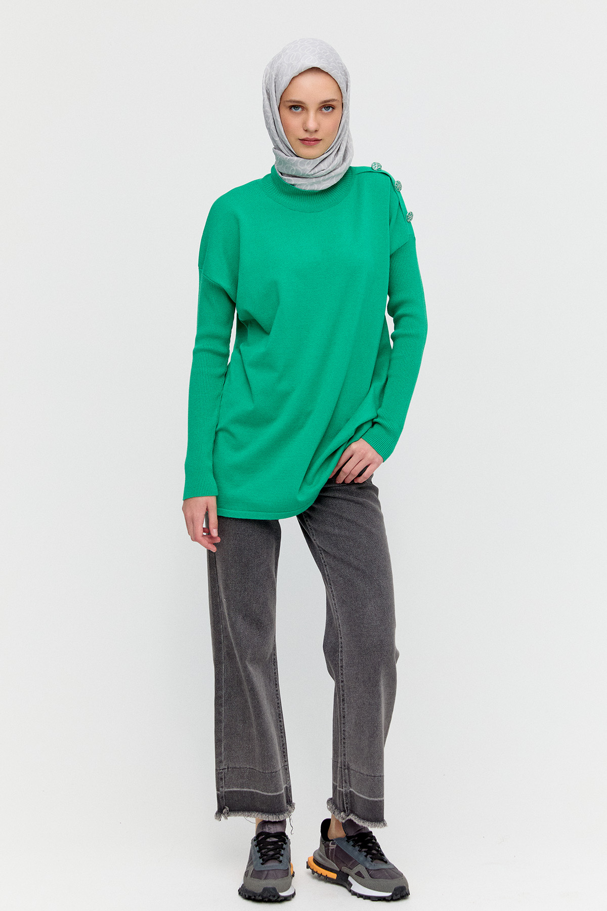 Yarım Balıkçı Yaka Triko Bluz