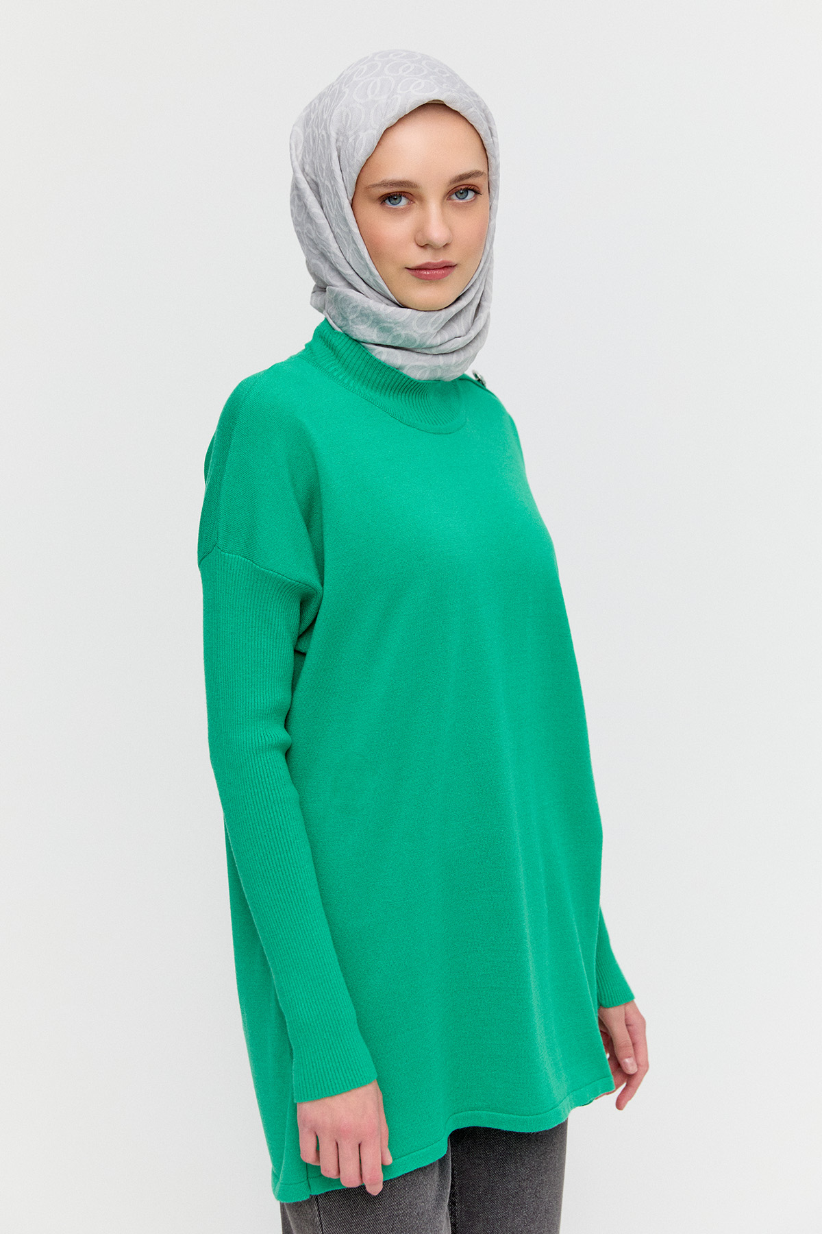 Yarım Balıkçı Yaka Triko Bluz