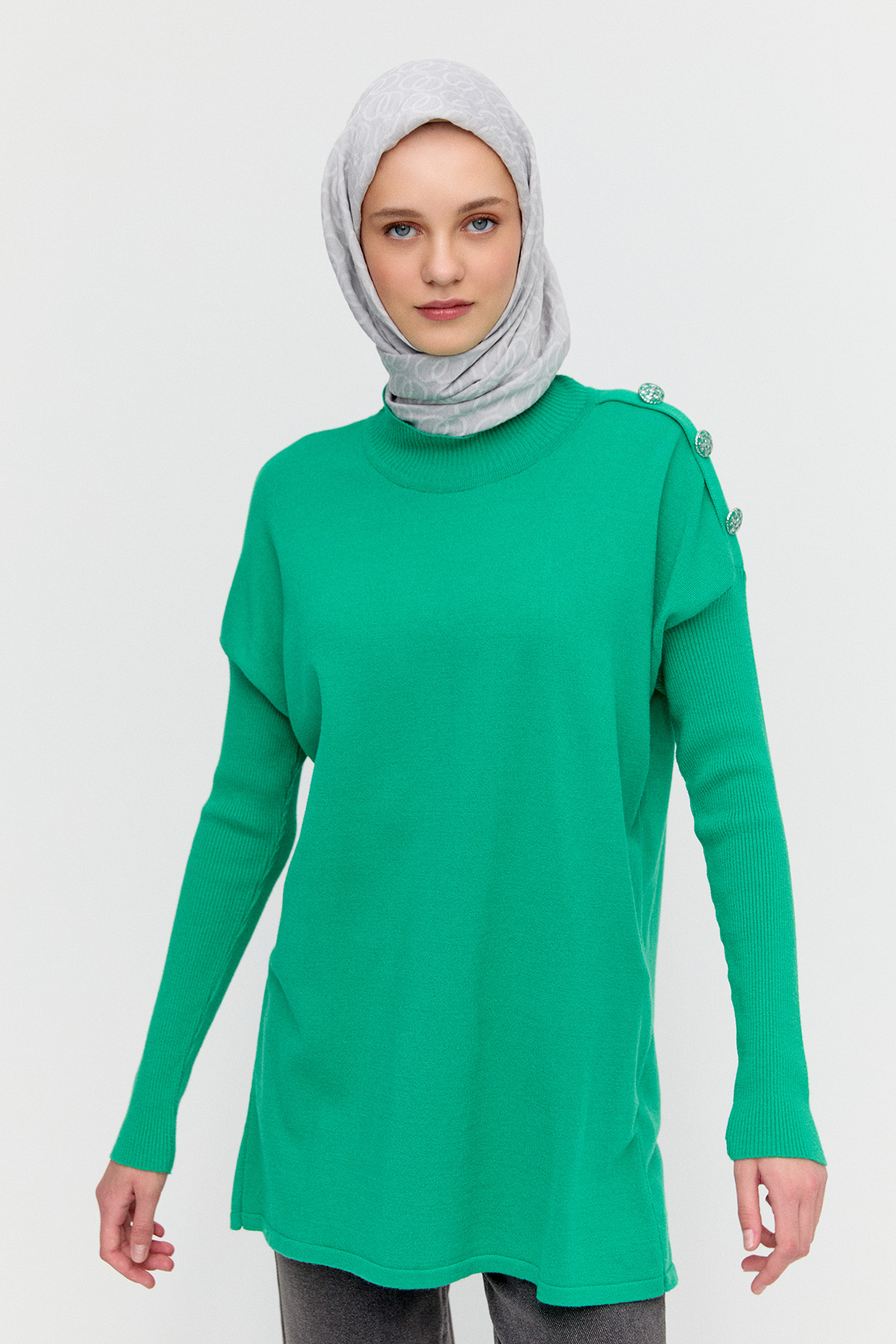 Yarım Balıkçı Yaka Triko Bluz