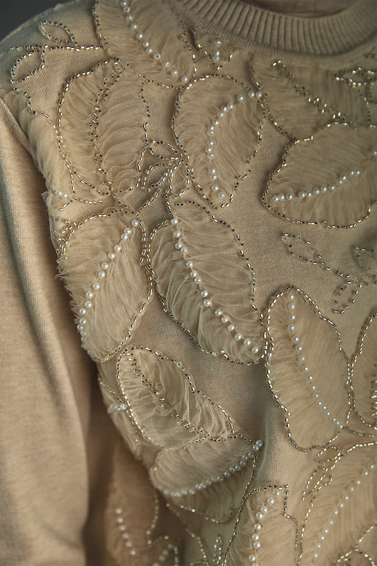 Yaprak Dokulu Triko Bluz