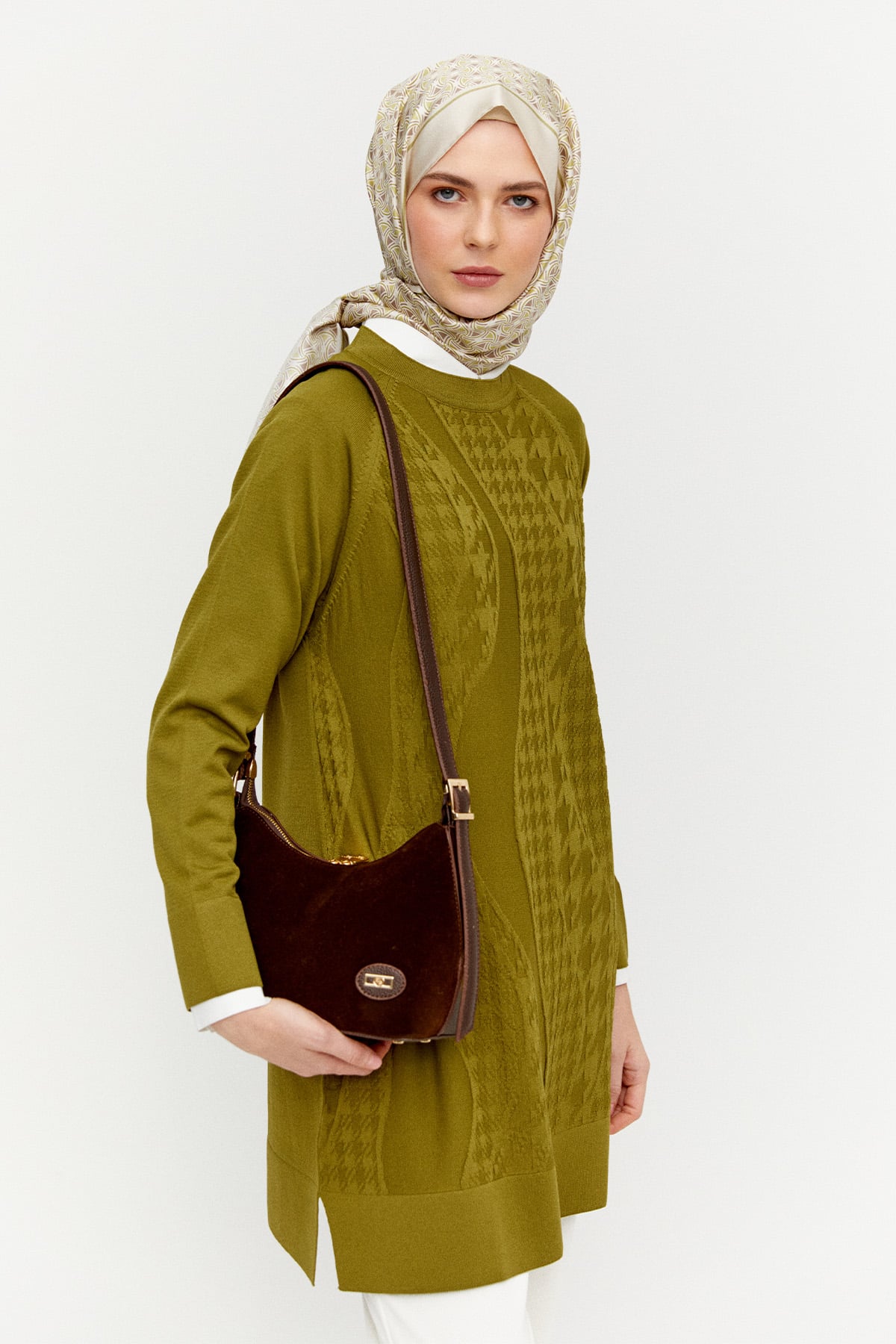 Süet Görünümlü Omuz Çantası, Tesettür Giyim
