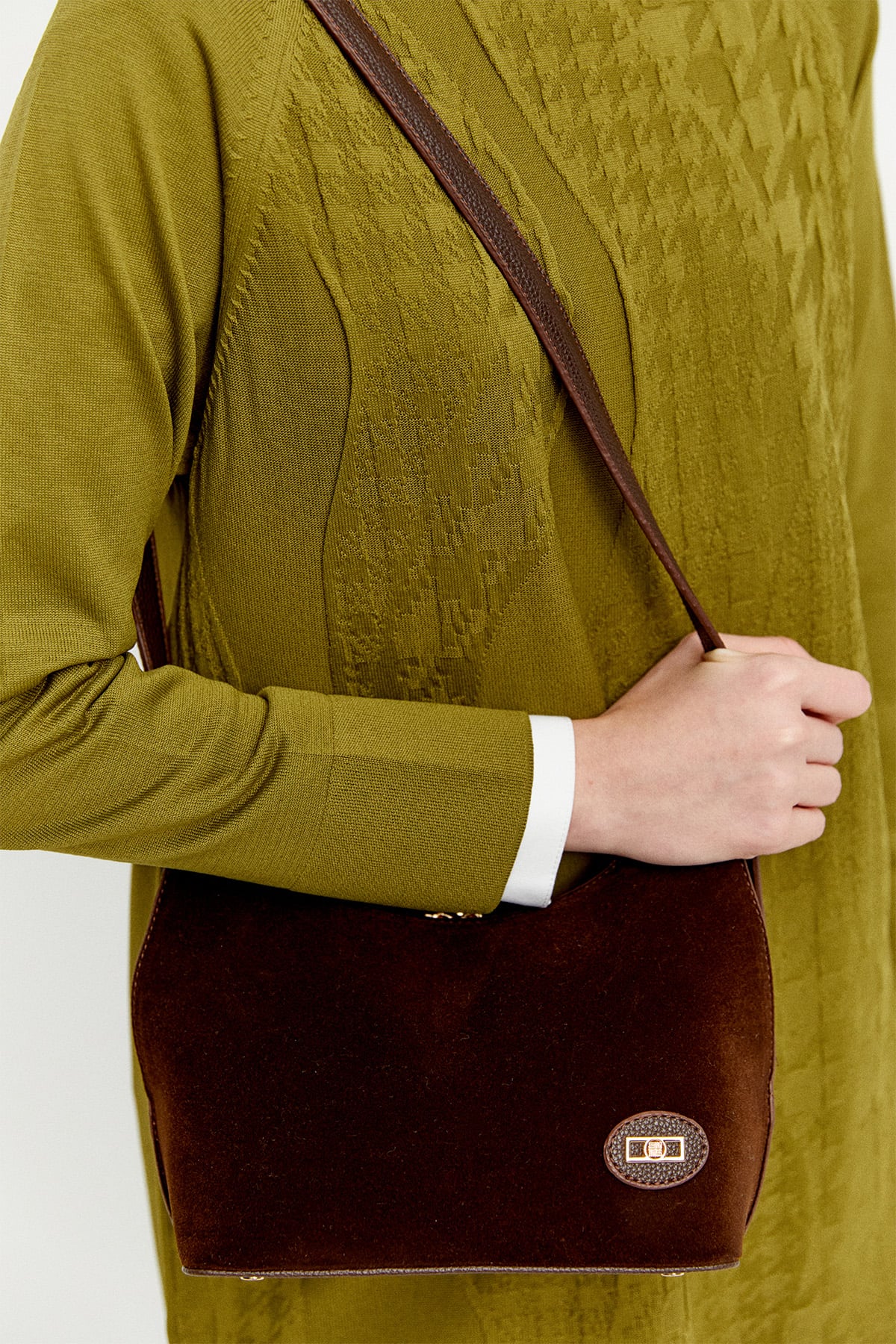 Süet Görünümlü Omuz Çantası, Tesettür Giyim