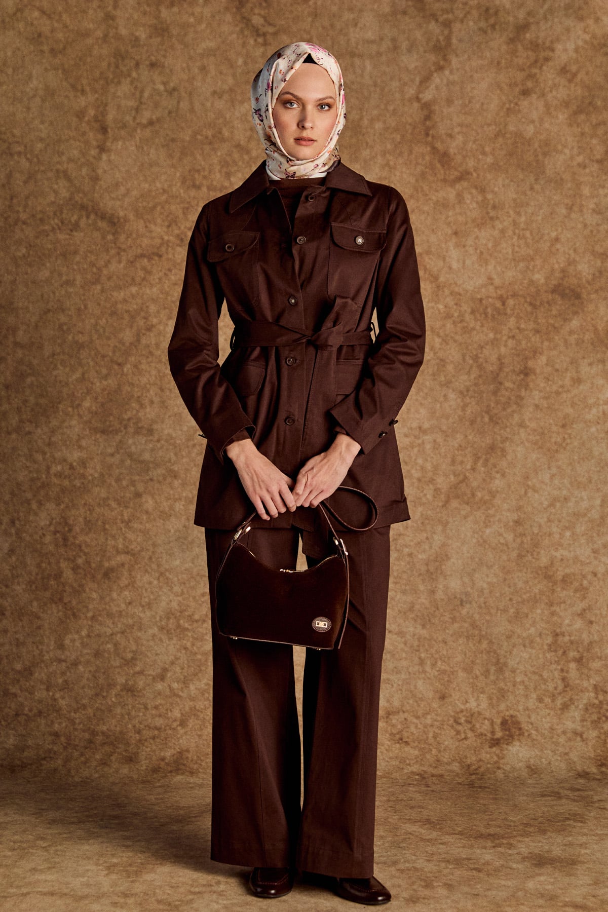 Süet Görünümlü Omuz Çantası, Tesettür Giyim