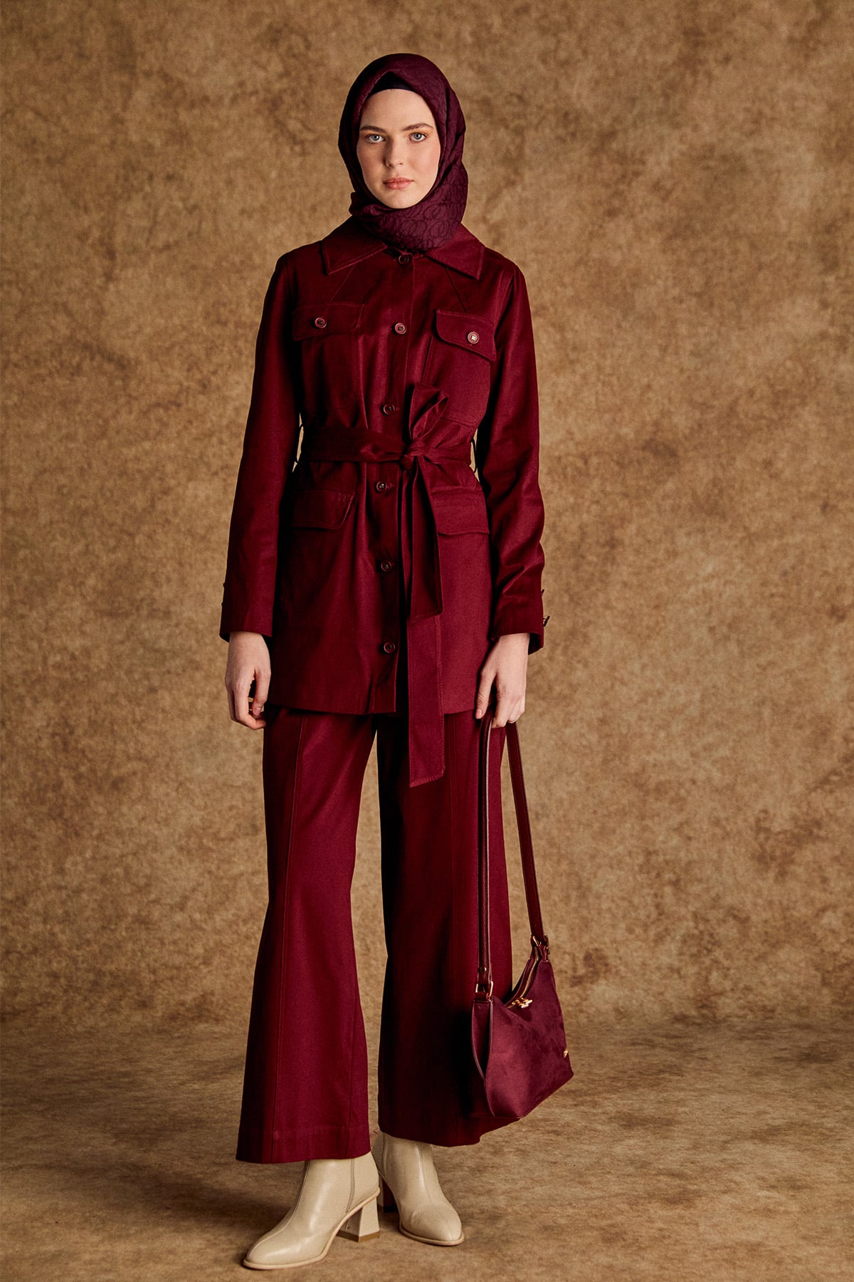 Süet Görünümlü Omuz Çantası, Tesettür Giyim