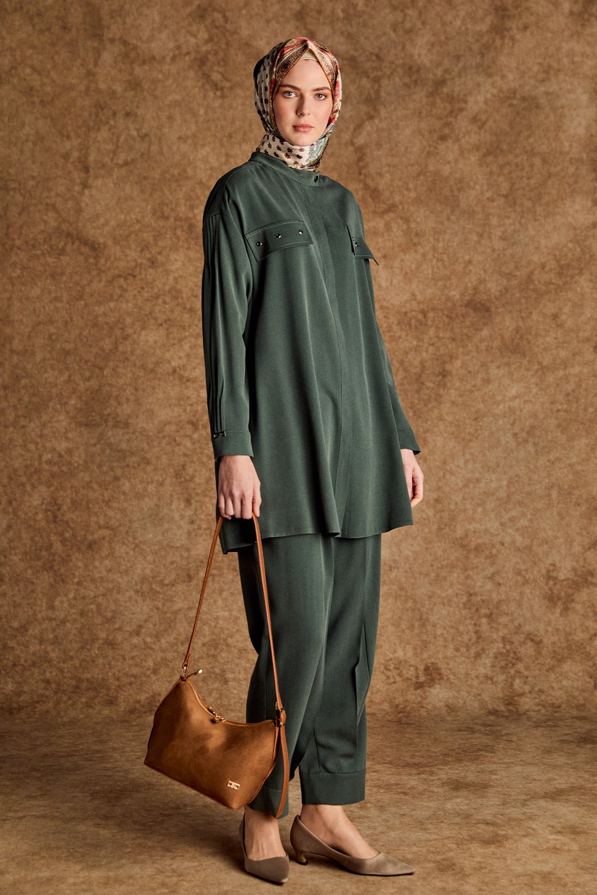 Süet Görünümlü Omuz Çantası, Tesettür Giyim