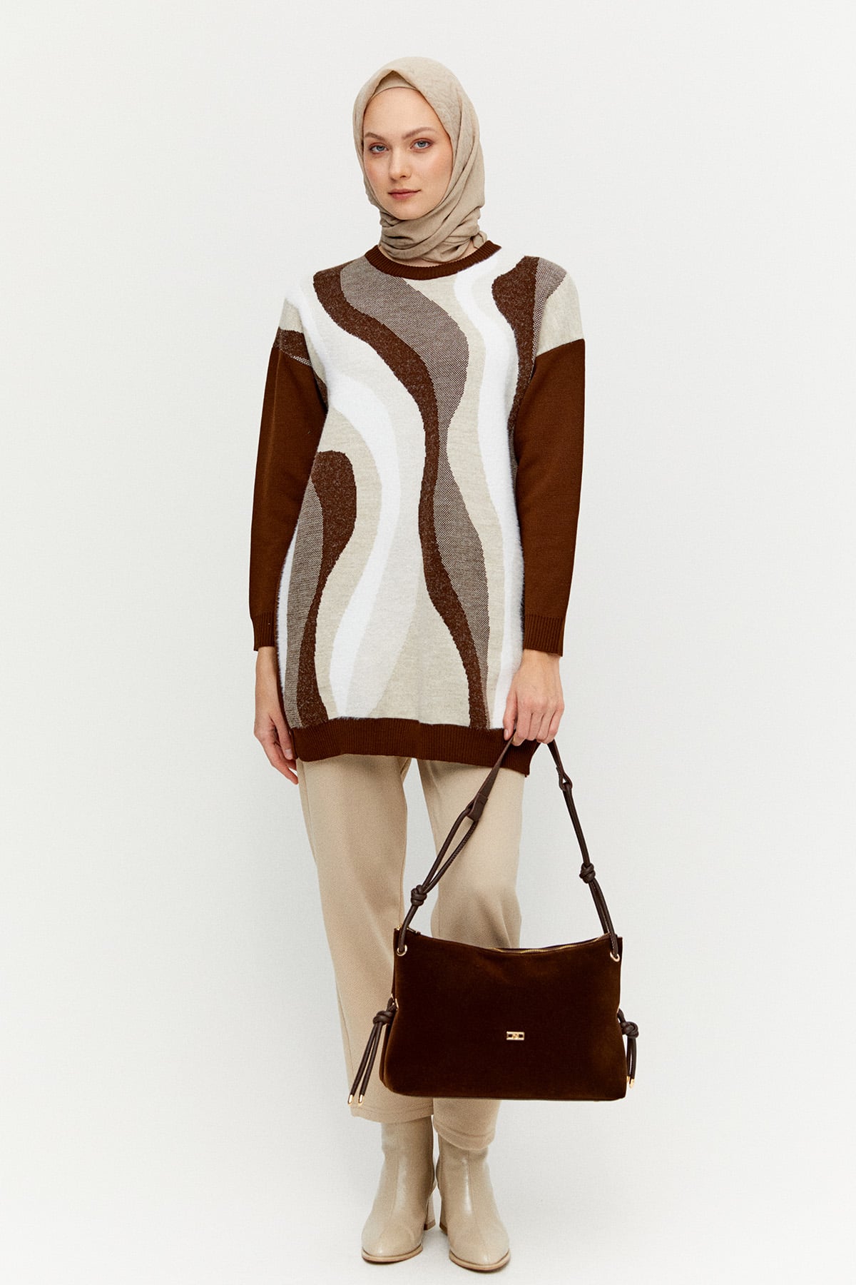 Geniş Hacimli Fermuarlı Kol Çantası, Tesettür Giyim