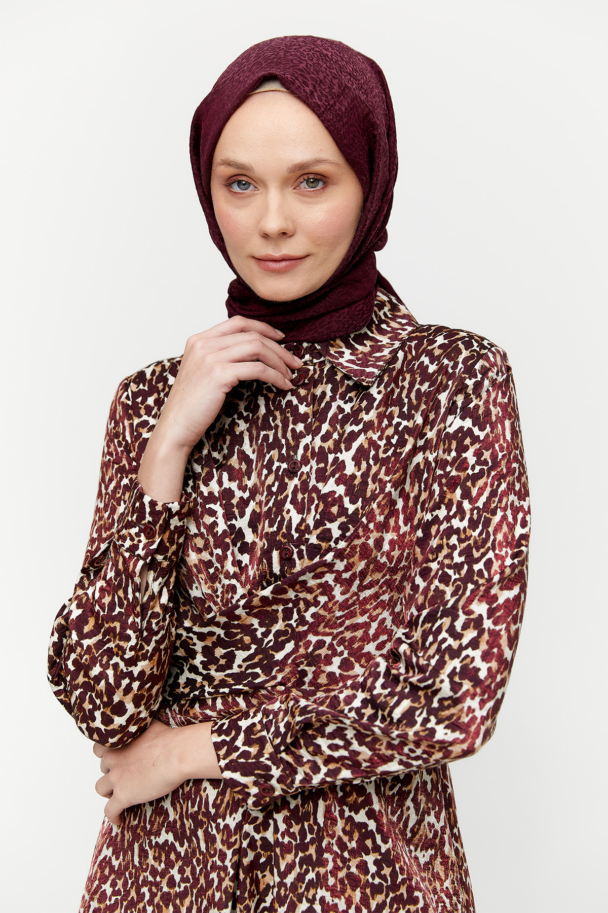 Jakarlı Leopar Elbise