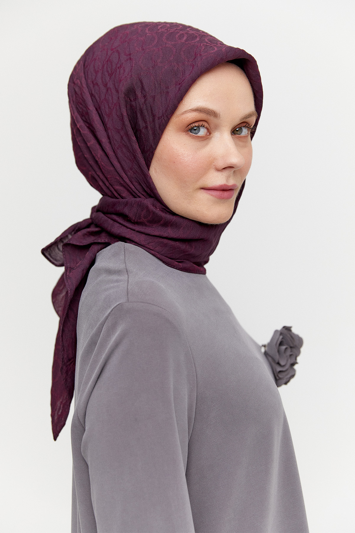 Yuvarlak Desenli Viskon Eşarp