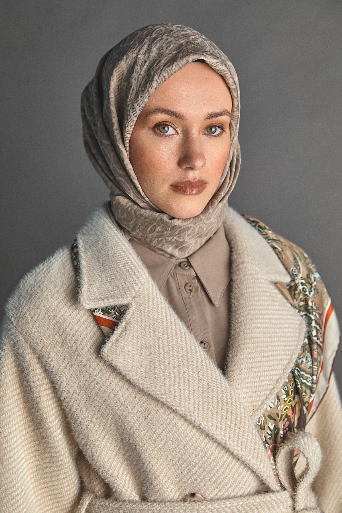 Yuvarlak Desenli Viskon Eşarp