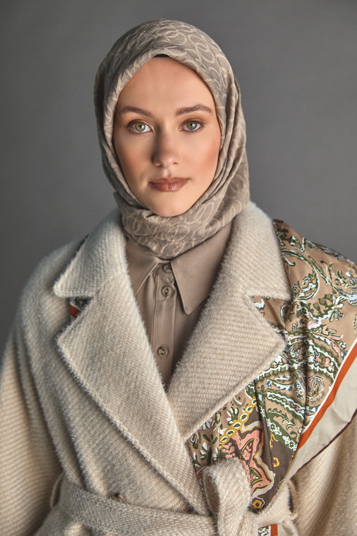 Yuvarlak Desenli Viskon Eşarp