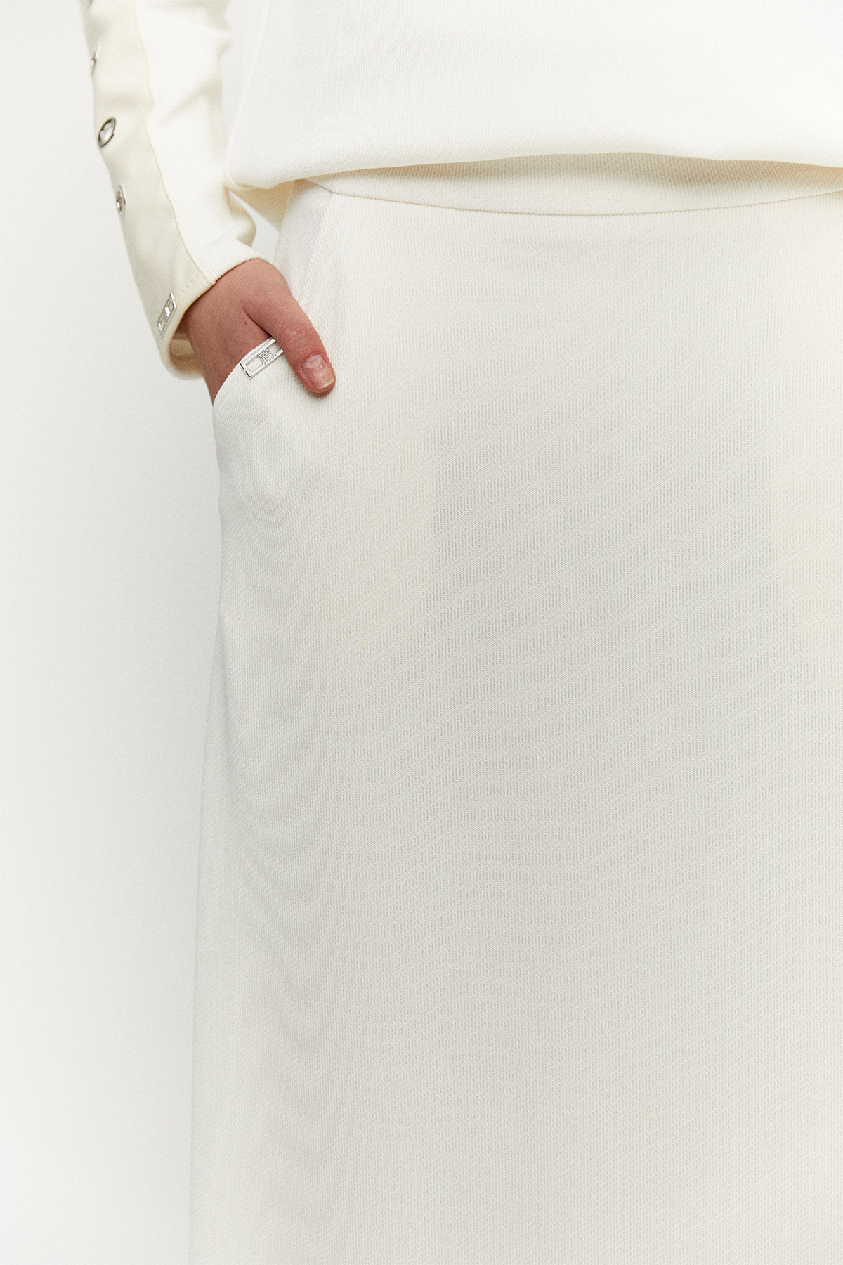 Çift Cepli Örme Etek