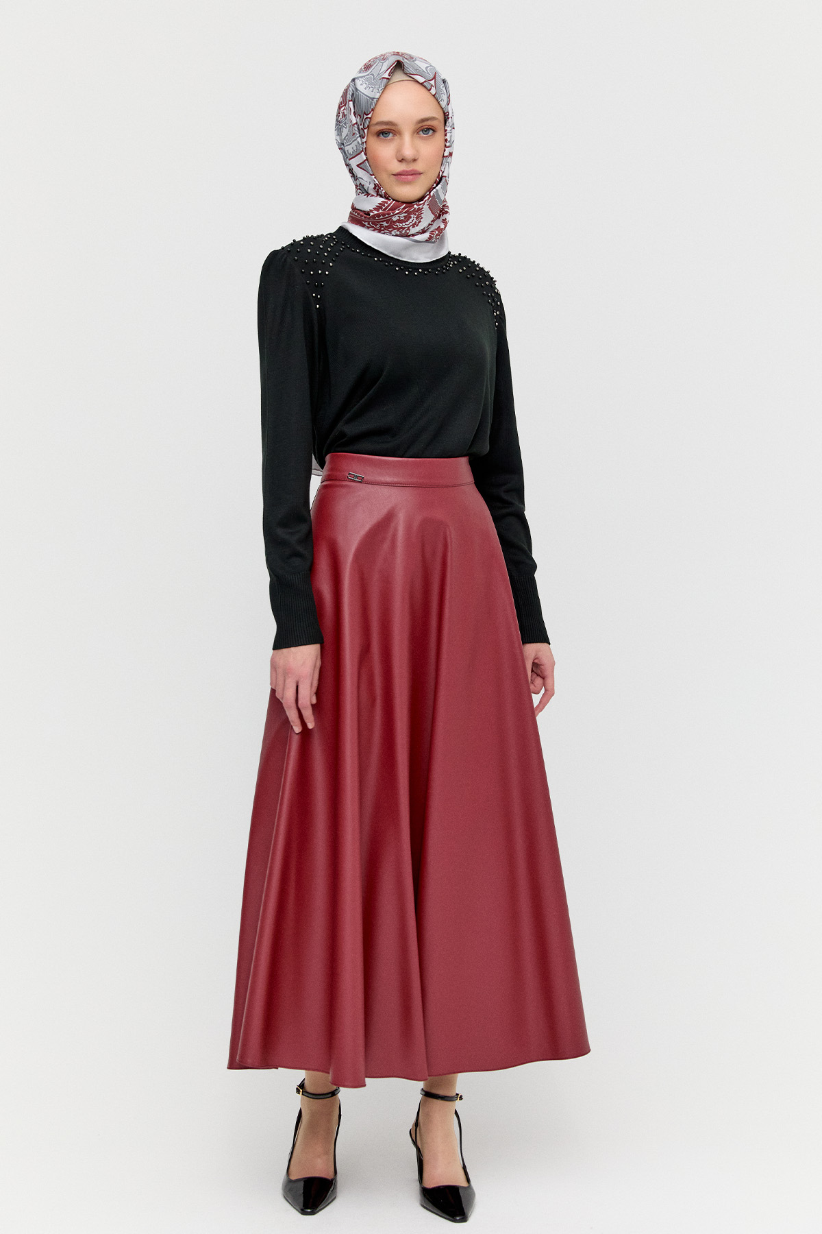 Suni Deri Kloş Etek