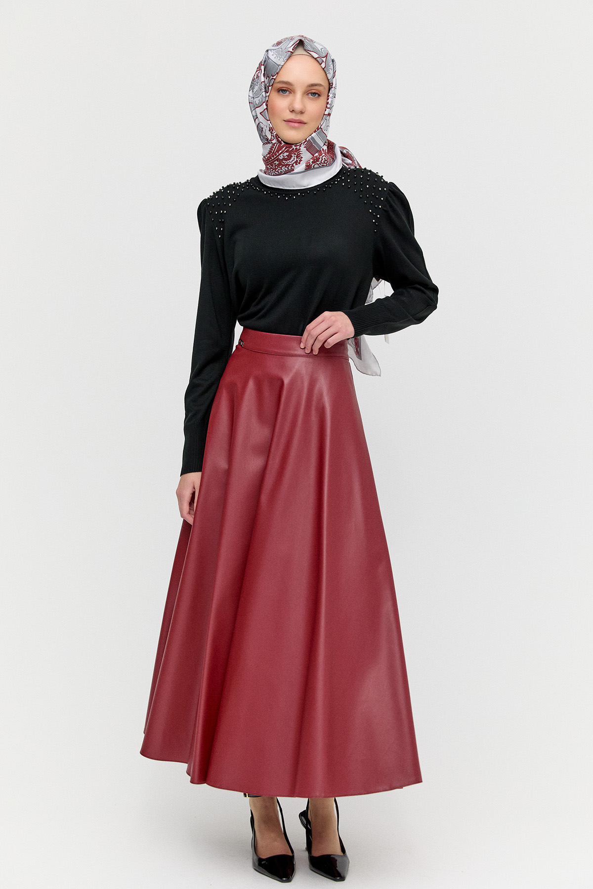 Suni Deri Kloş Etek