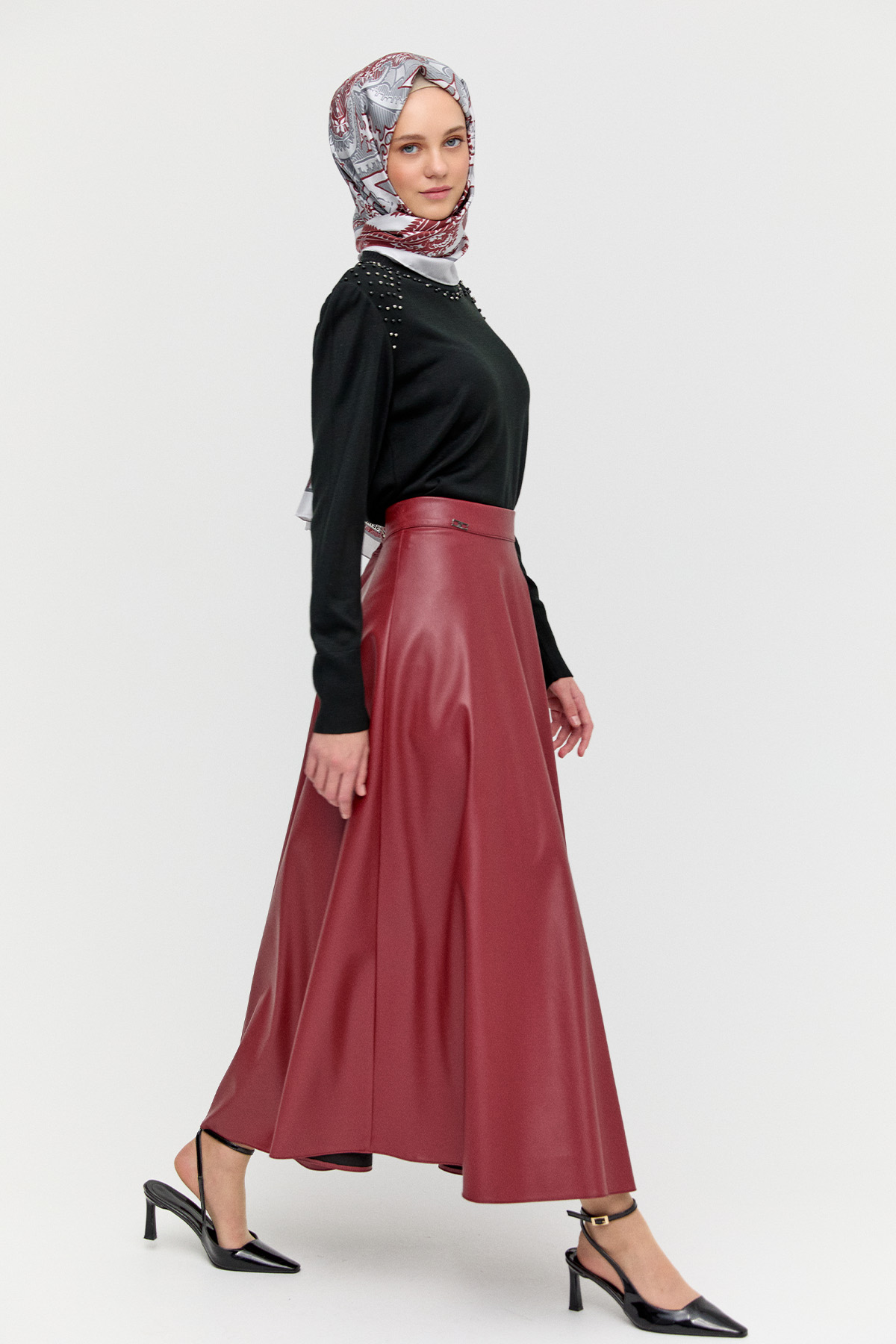 Suni Deri Kloş Etek