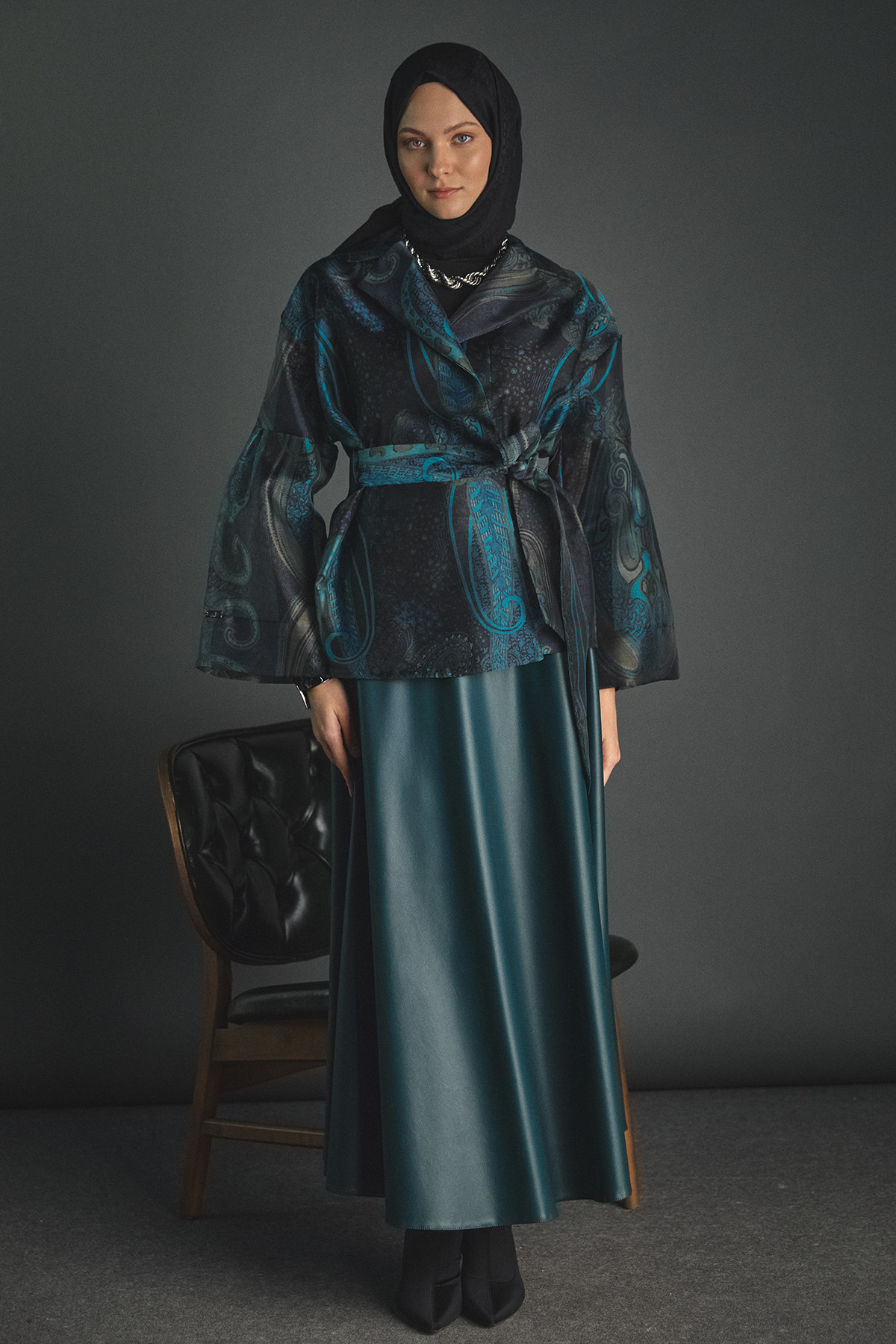 Suni Deri Kloş Etek