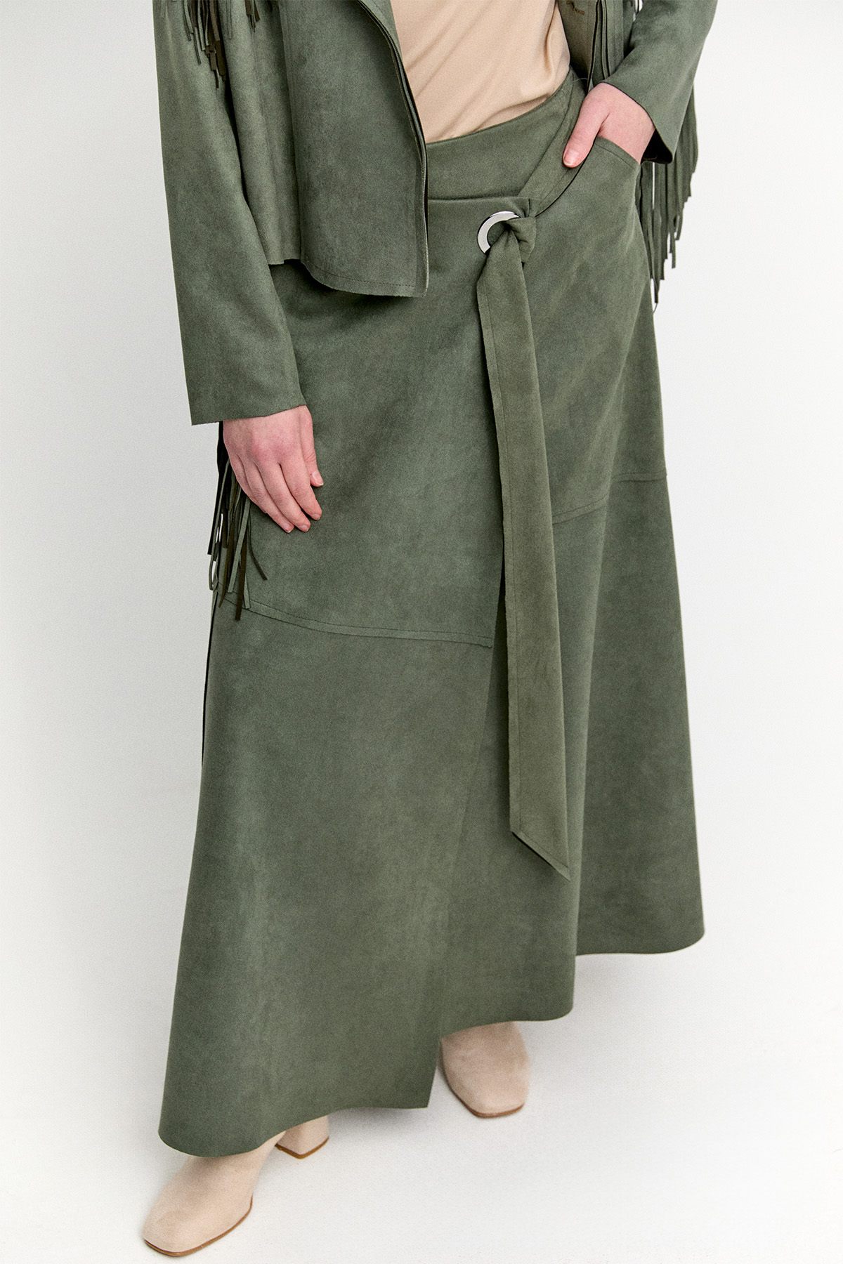 Süet Görünümlü Anvelop Etek, Tesettür Giyim