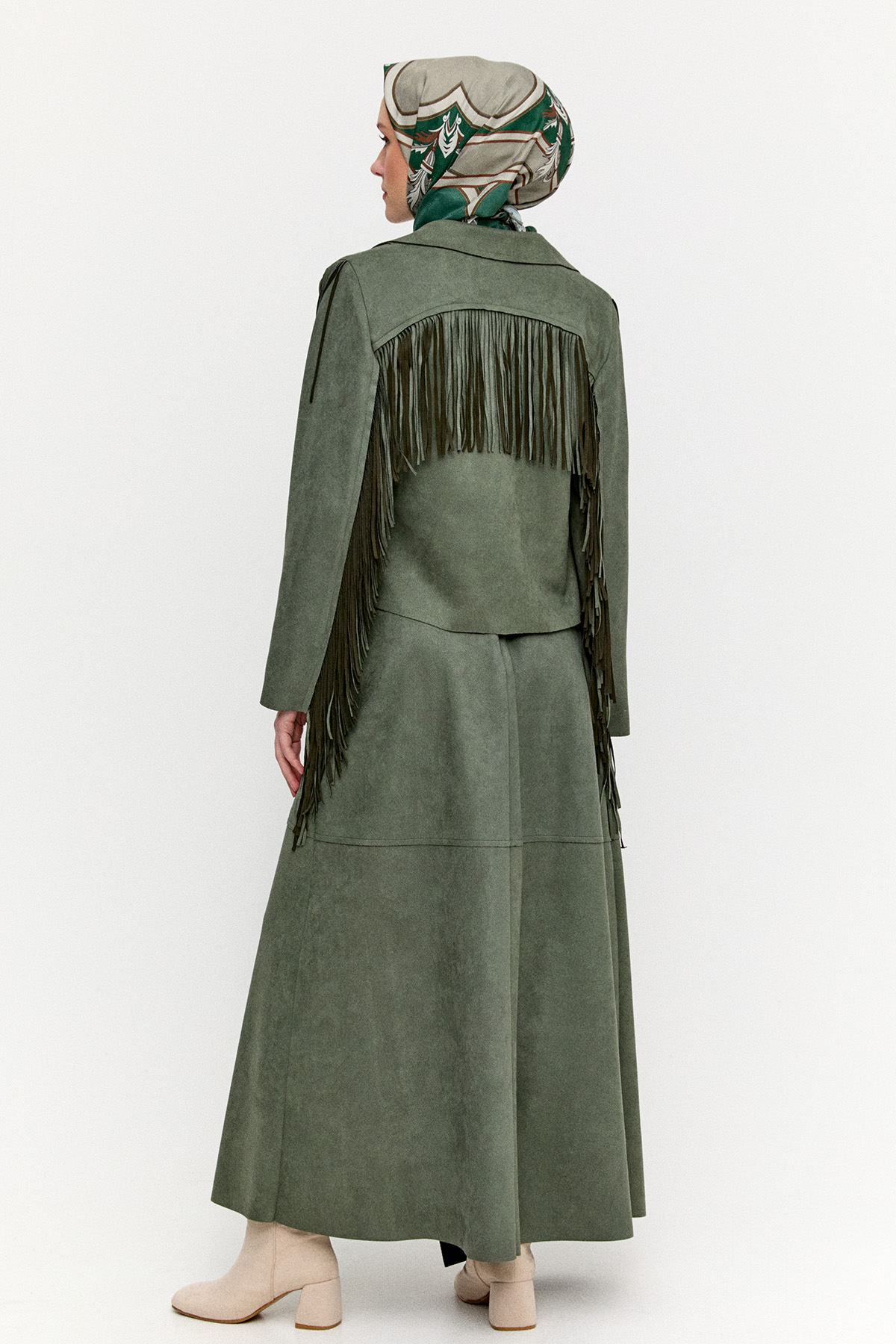 Süet Görünümlü Anvelop Etek, Tesettür Giyim