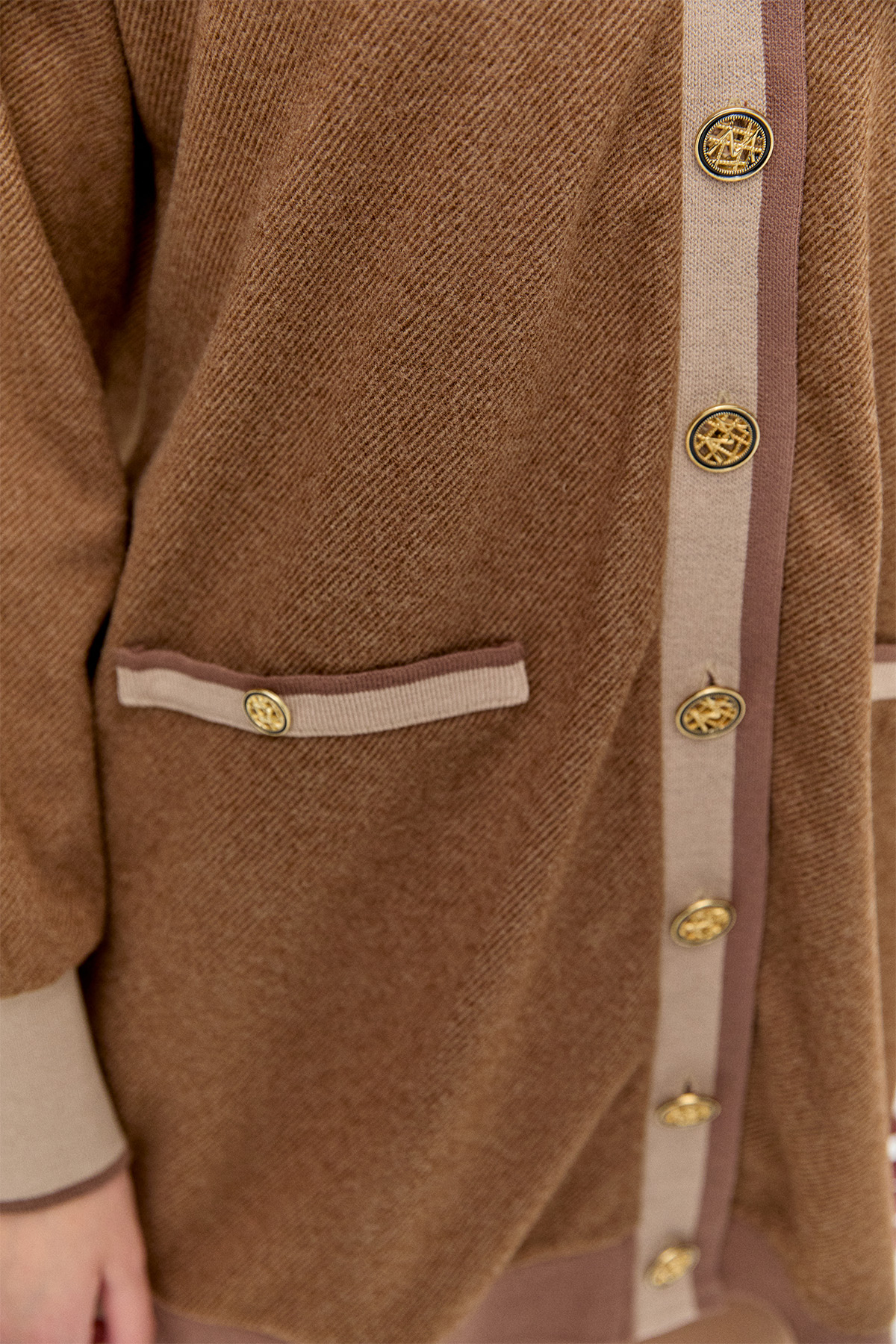 Düğme Detaylı Ribanalı Hırka