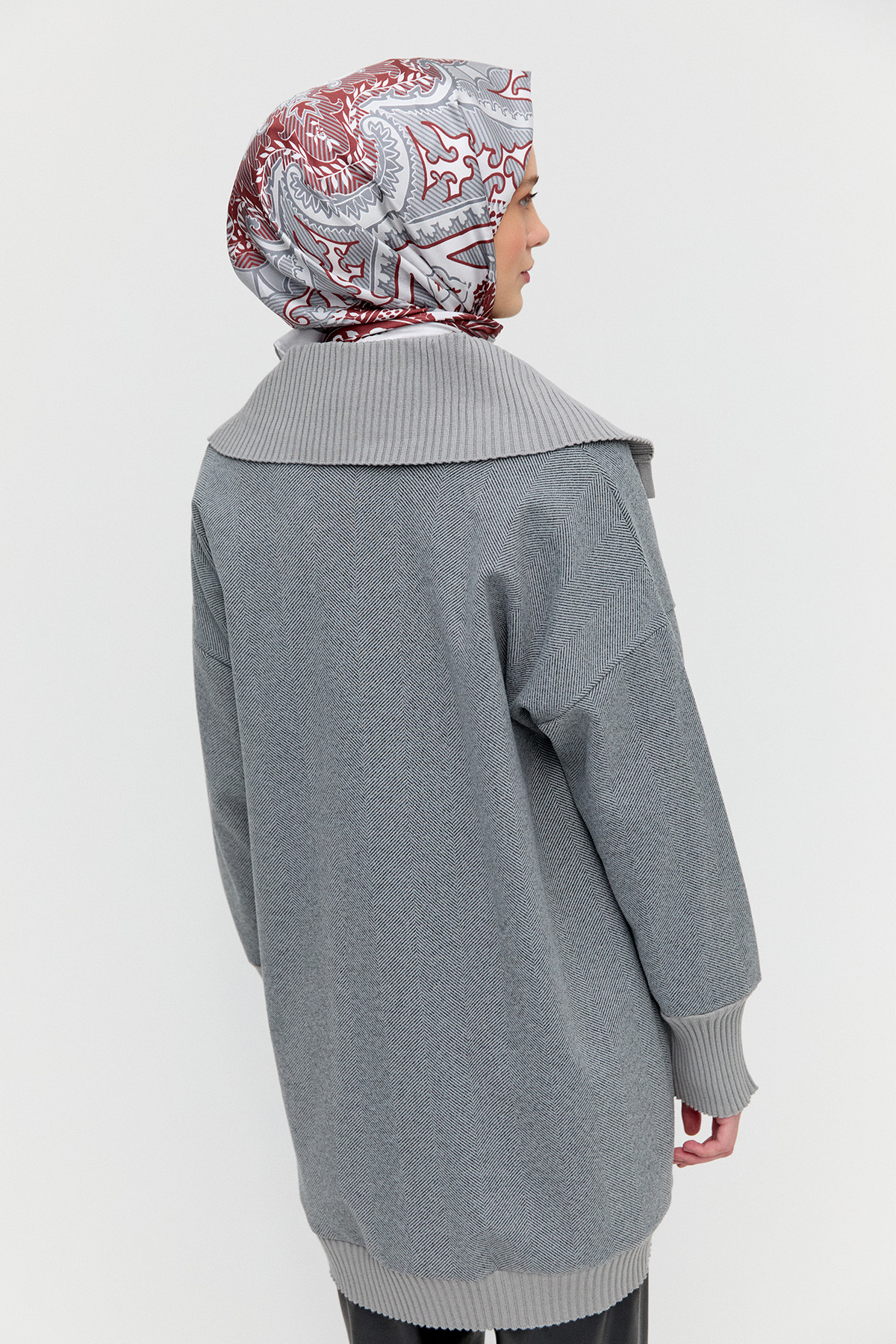 Düğmeli Ribana Detaylı Triko Hırka