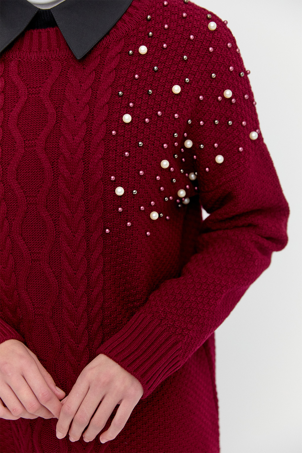 Taş Detaylı Triko Tunik