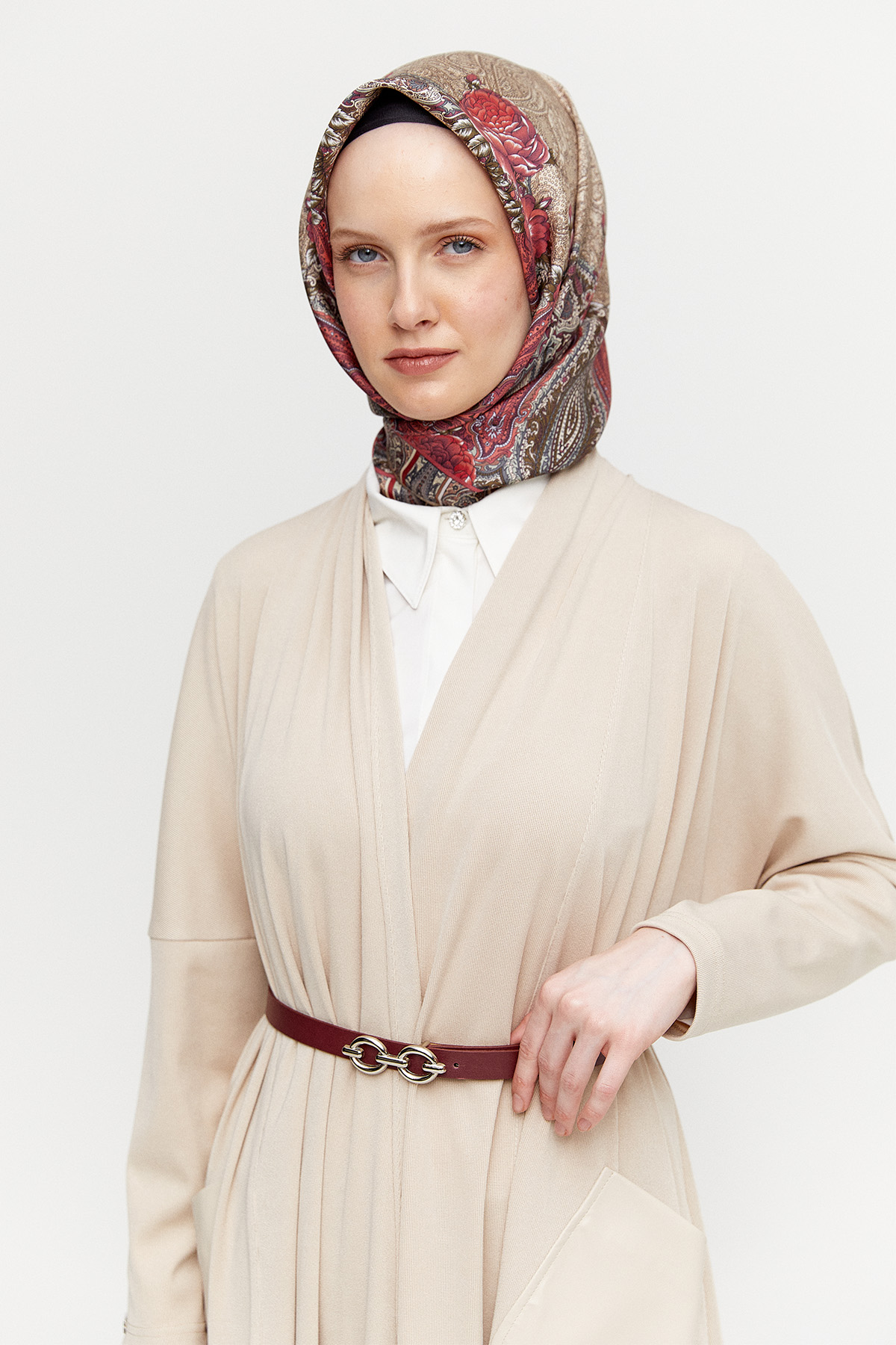 Deri Kombinli Oversize Hırka