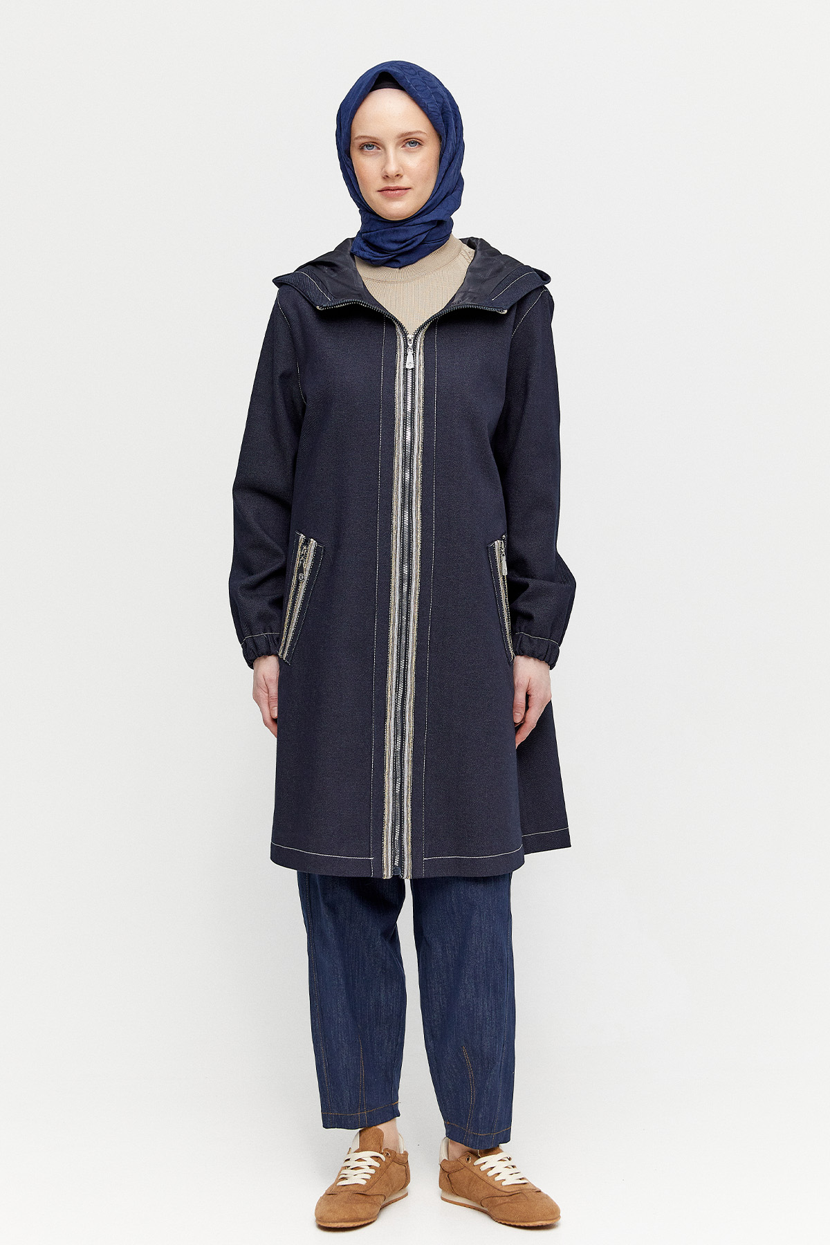 Kapüşonlu Oversize Kap