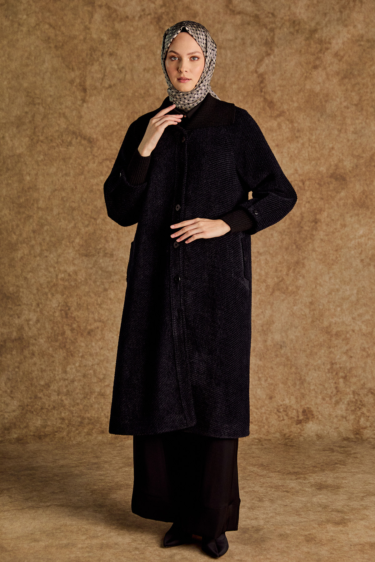 Ribanalı Denizci Yaka Cepli Kaban