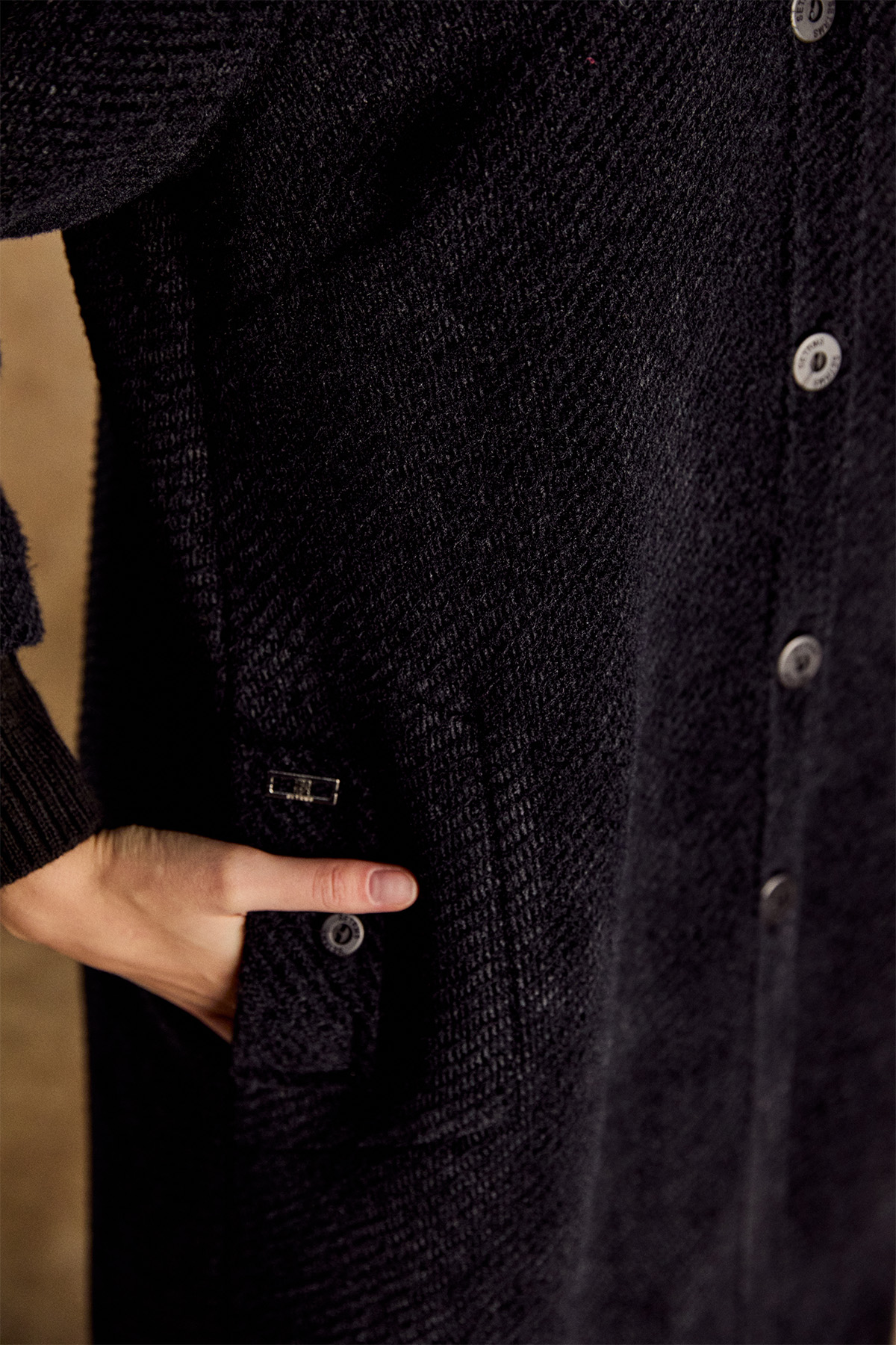 Ribanalı Denizci Yaka Cepli Kaban