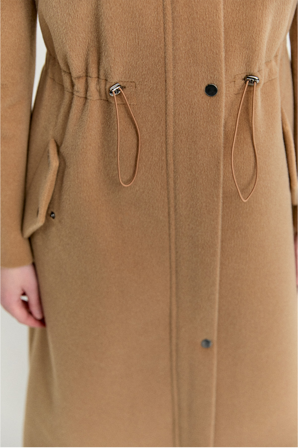 Stoperli Fermuarlı Kaşe Kaban, Tesettür Giyim