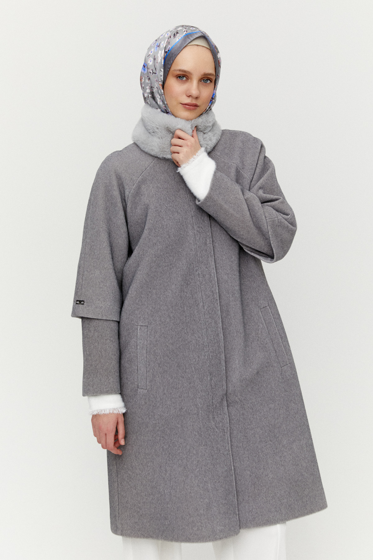 Seyyar Suni Kürklü Büyük Beden Kaban