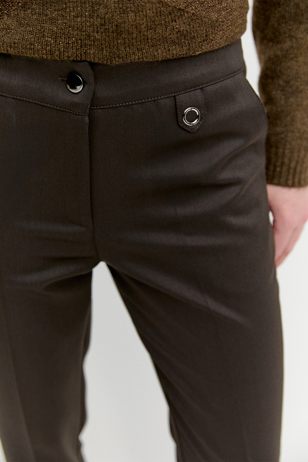 Kuşgözü Detaylı Dar Paça Pantolon, Tesettür Giyim