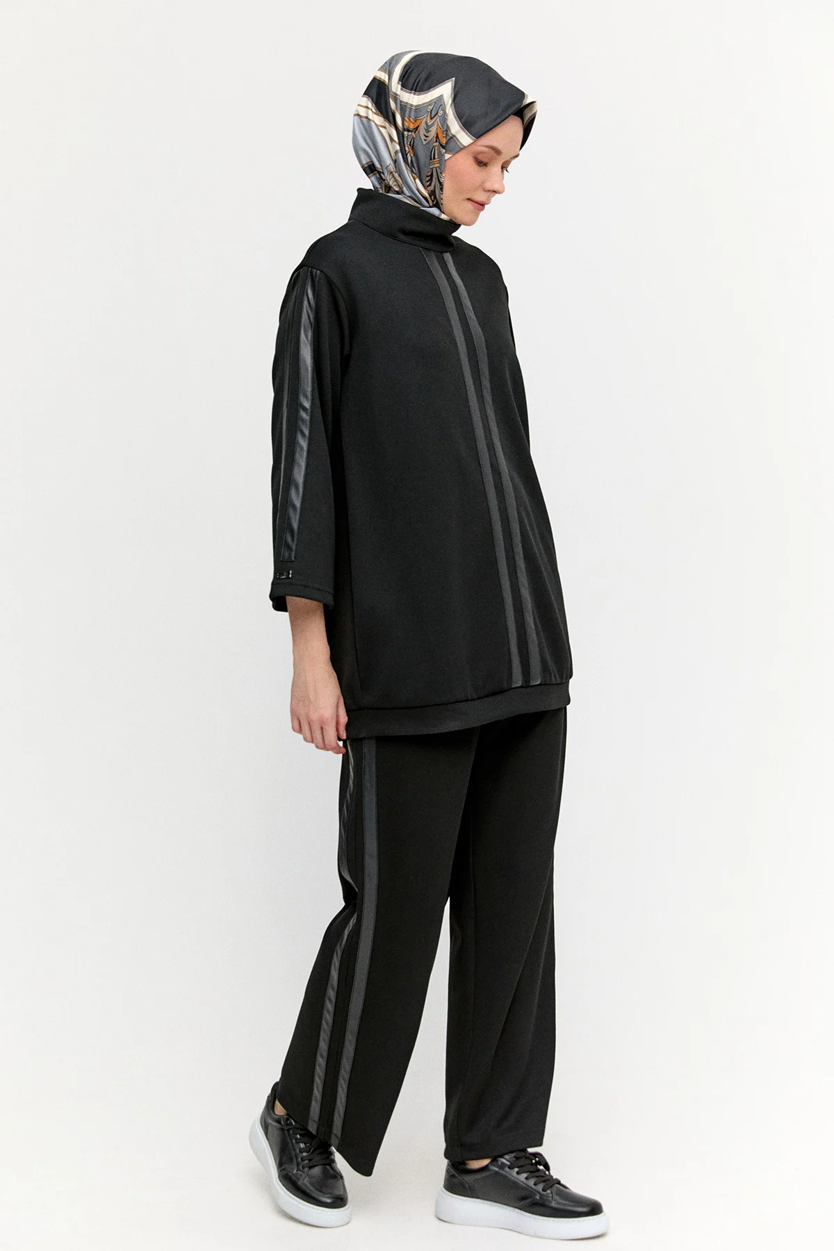 Şerit Detaylı Örme Pantolon, Tesettür Giyim