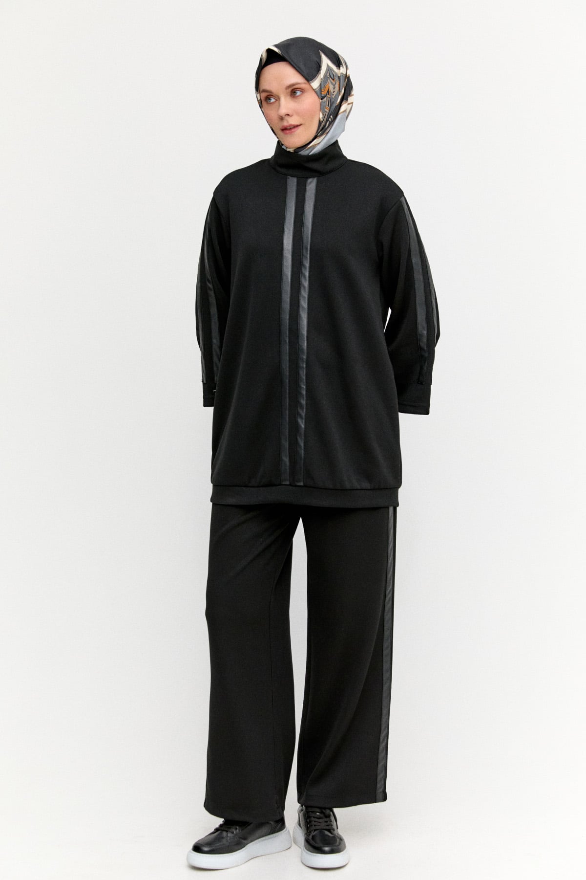 Şerit Detaylı Örme Pantolon, Tesettür Giyim