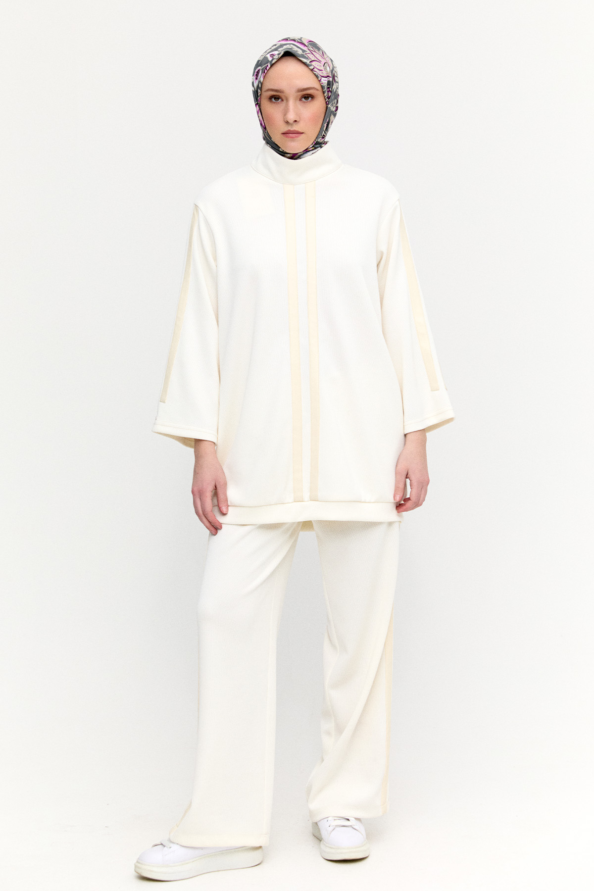 Şerit Detaylı Örme Pantolon, Tesettür Giyim