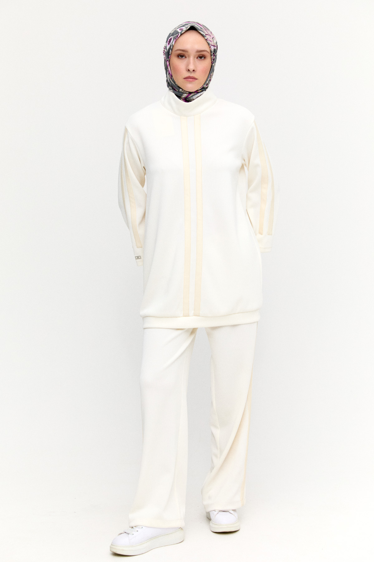 Şerit Detaylı Örme Pantolon, Tesettür Giyim