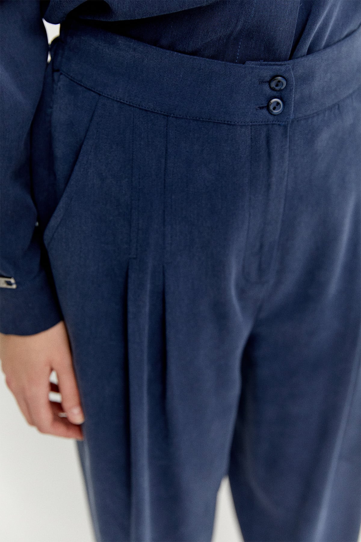 Pilikaşe Detaylı Lyocell Pantolon, Tesettür Giyim