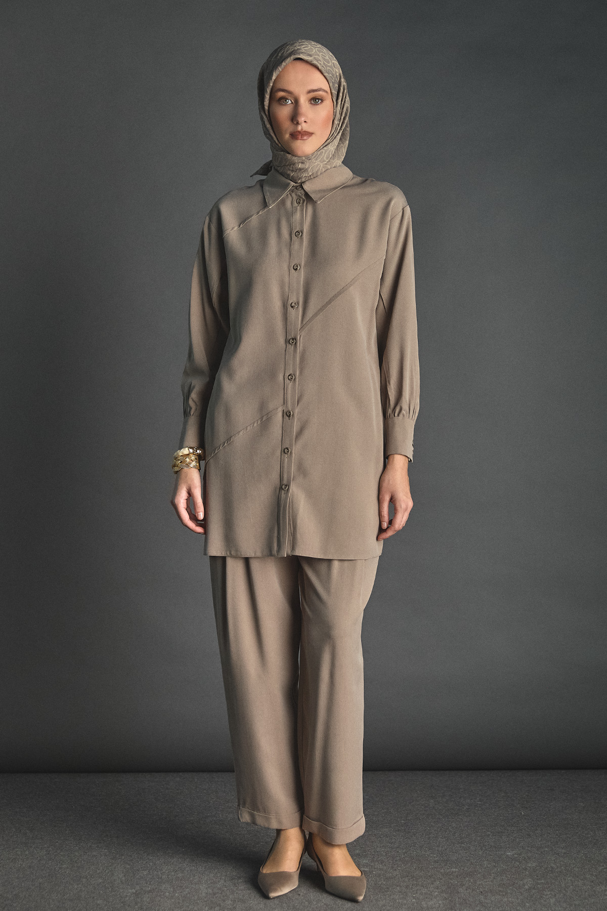 Pilikaşe Detaylı Lyocell Pantolon