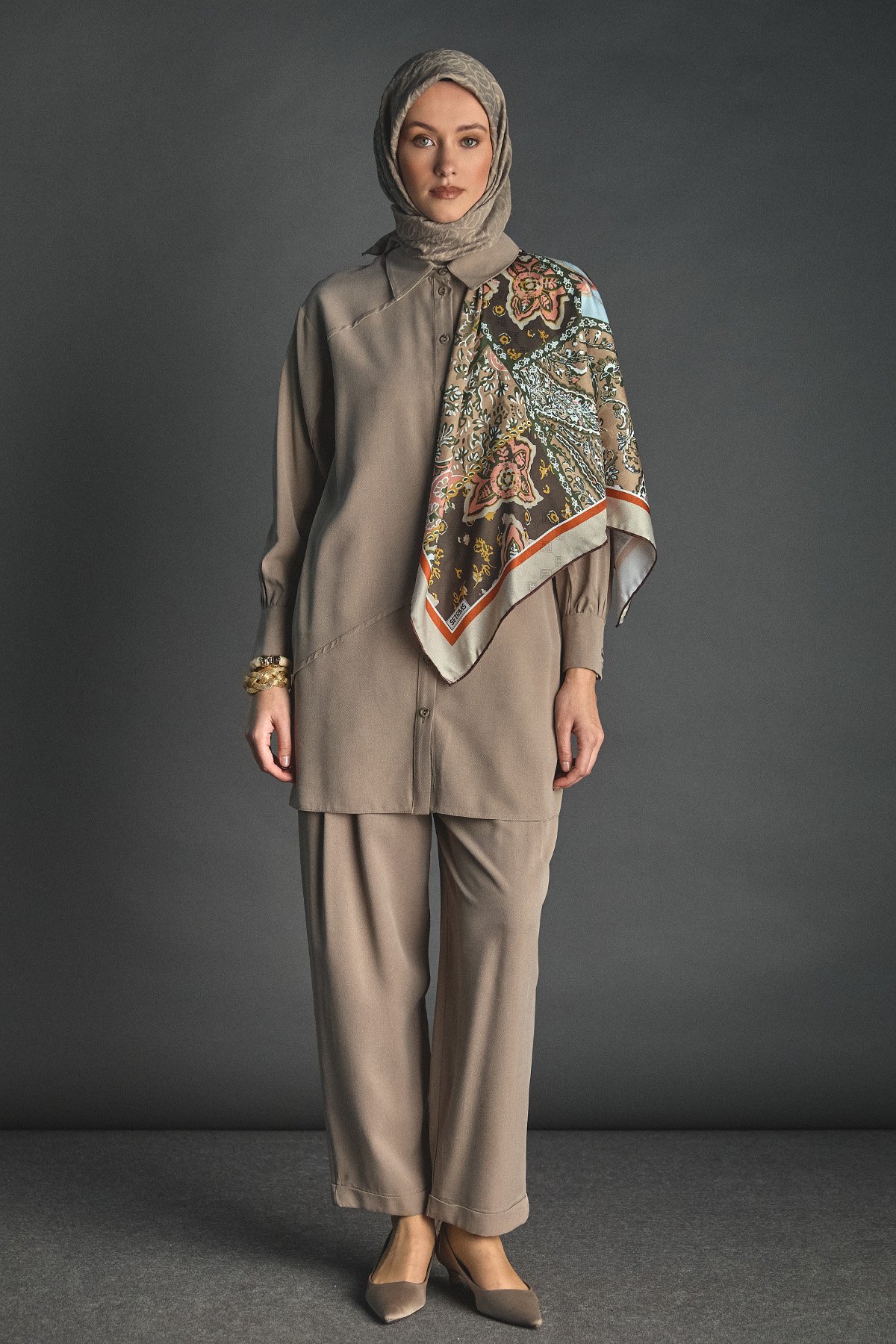 Pilikaşe Detaylı Lyocell Pantolon