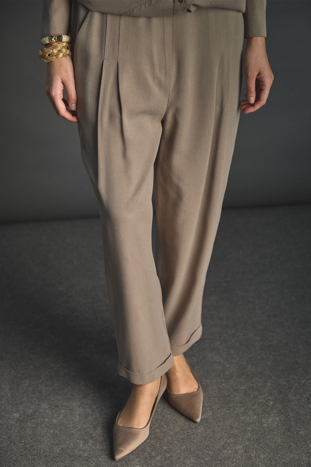 Pilikaşe Detaylı Lyocell Pantolon