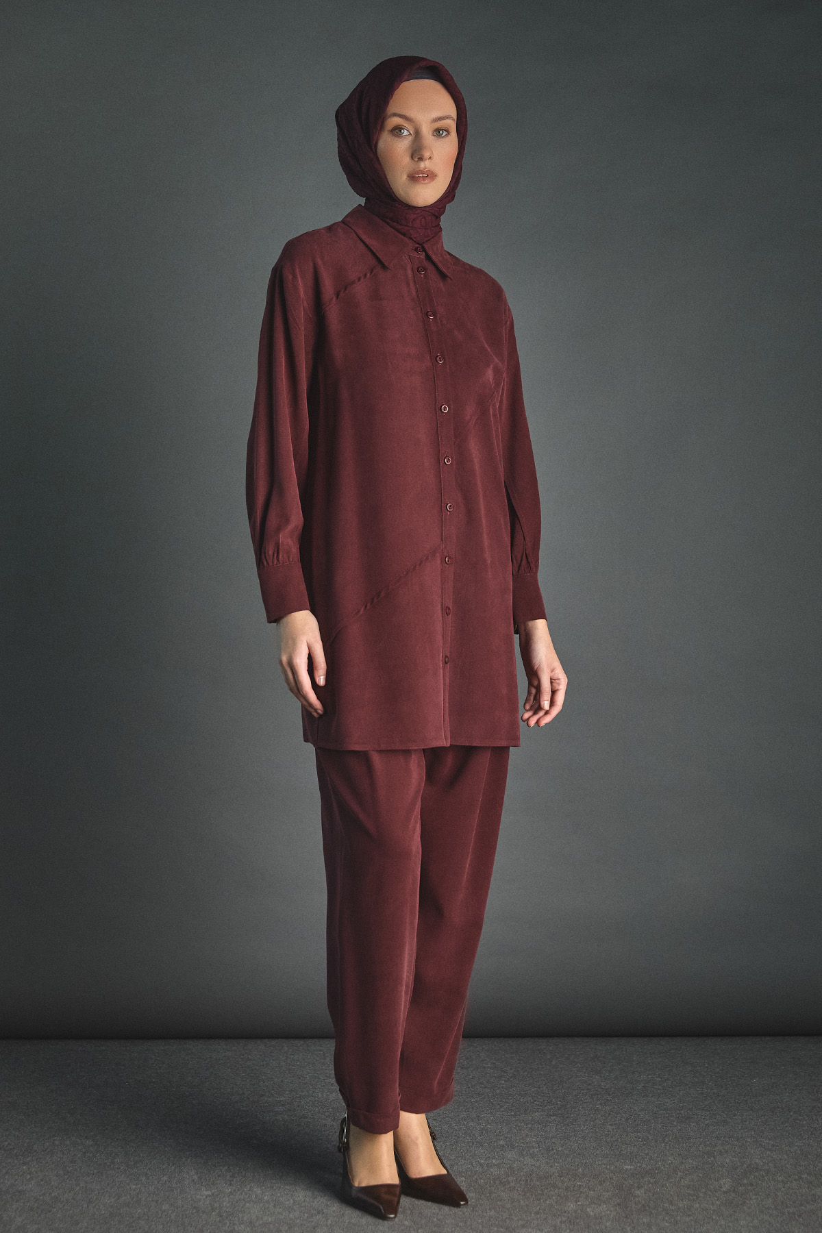 Pilikaşe Detaylı Lyocell Pantolon