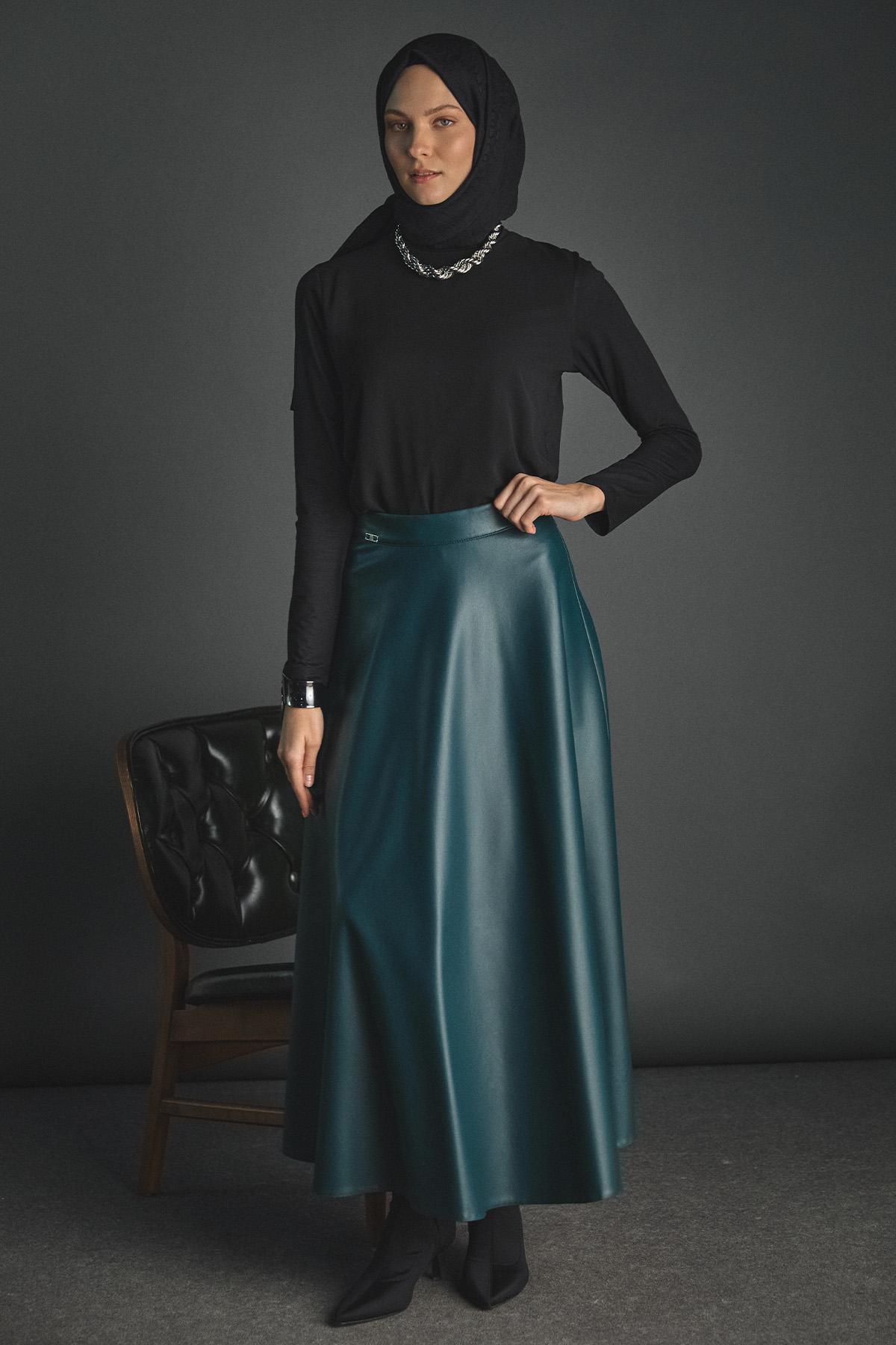 Şifon Detaylı Penye Bluz