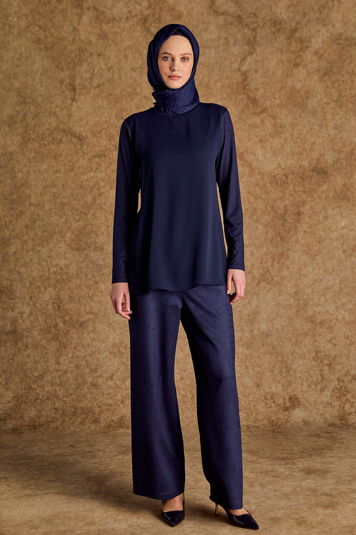 Şifon Detaylı Penye Bluz