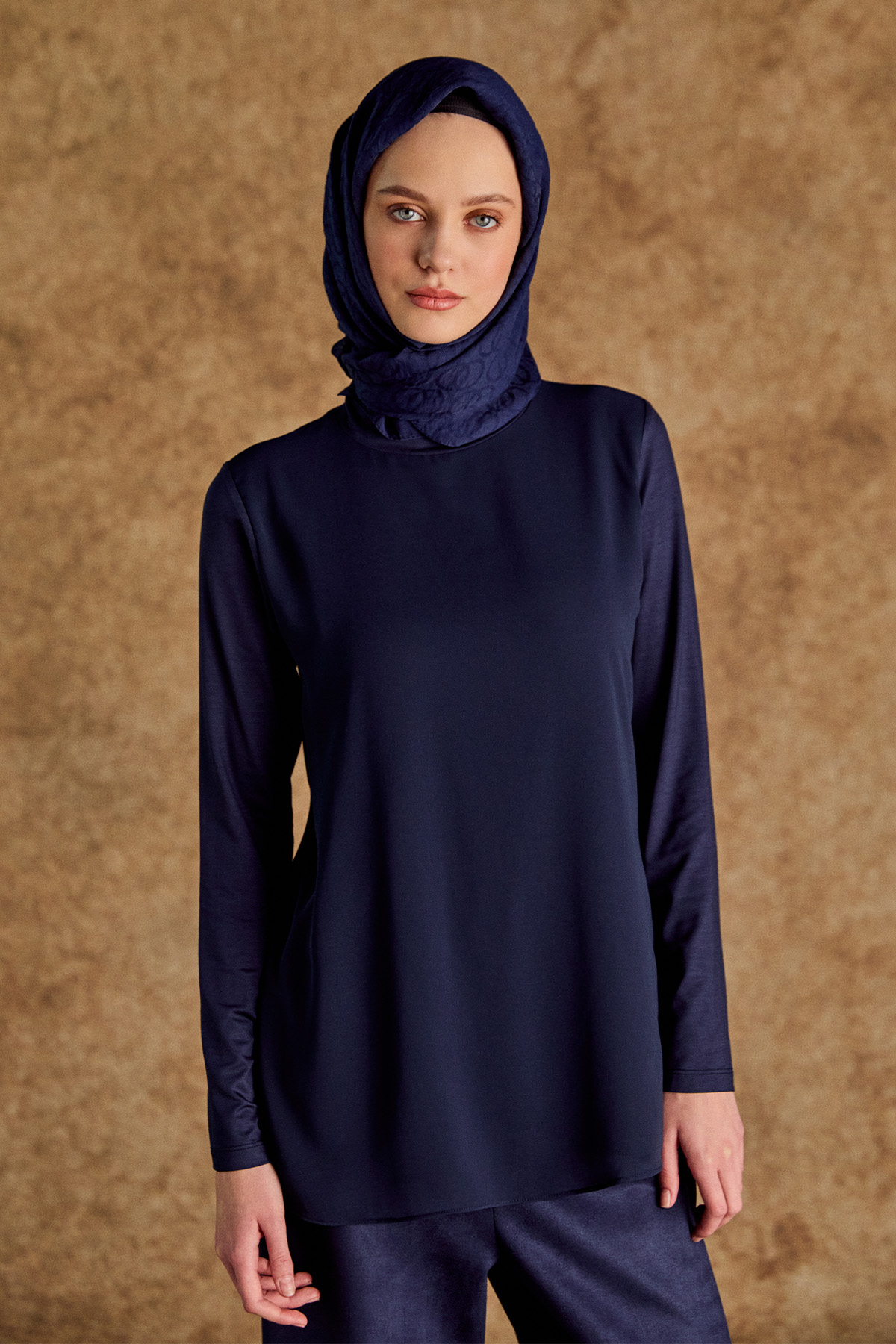 Şifon Detaylı Penye Bluz