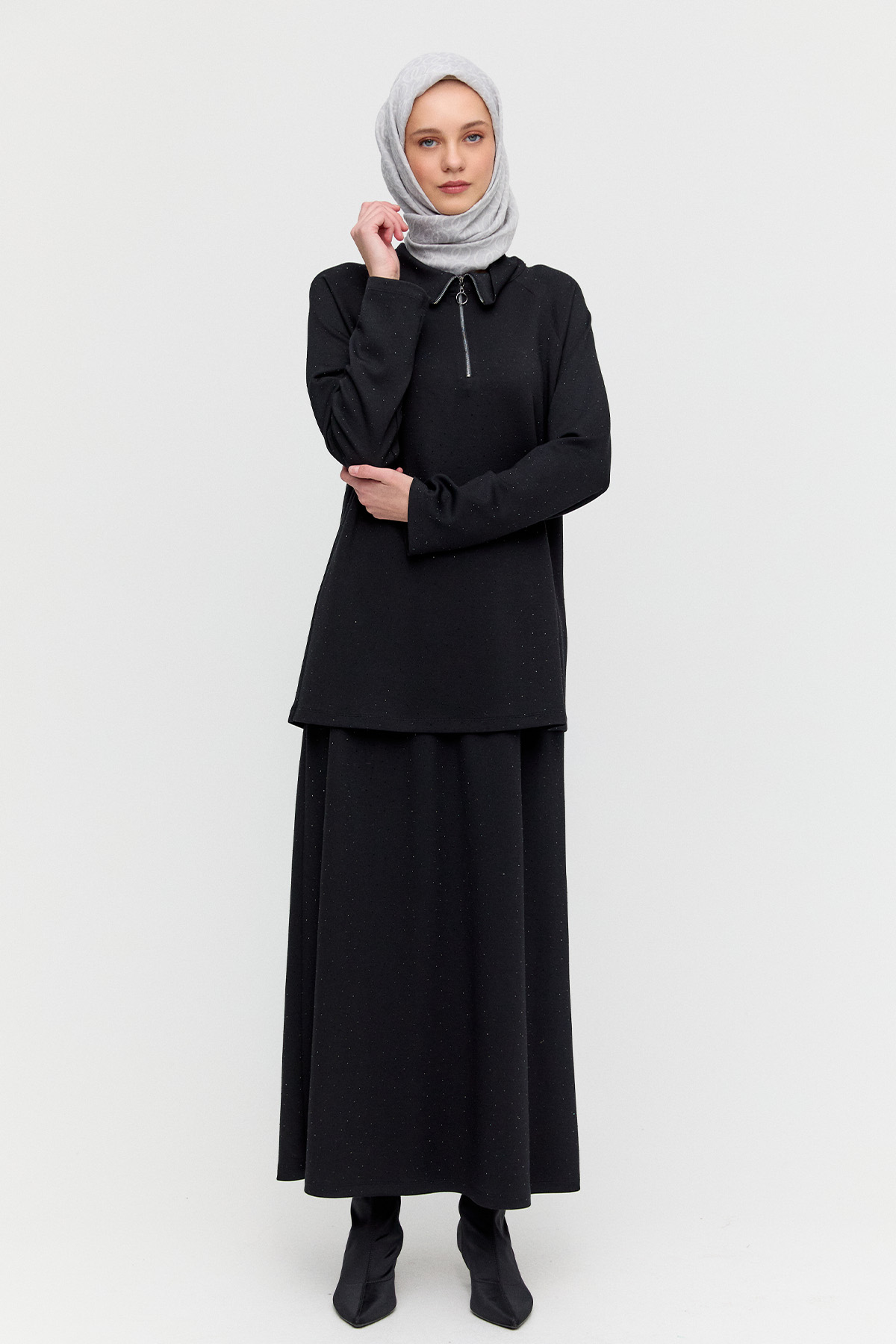 Taş Detaylı Reglan Kesim İkili Takım