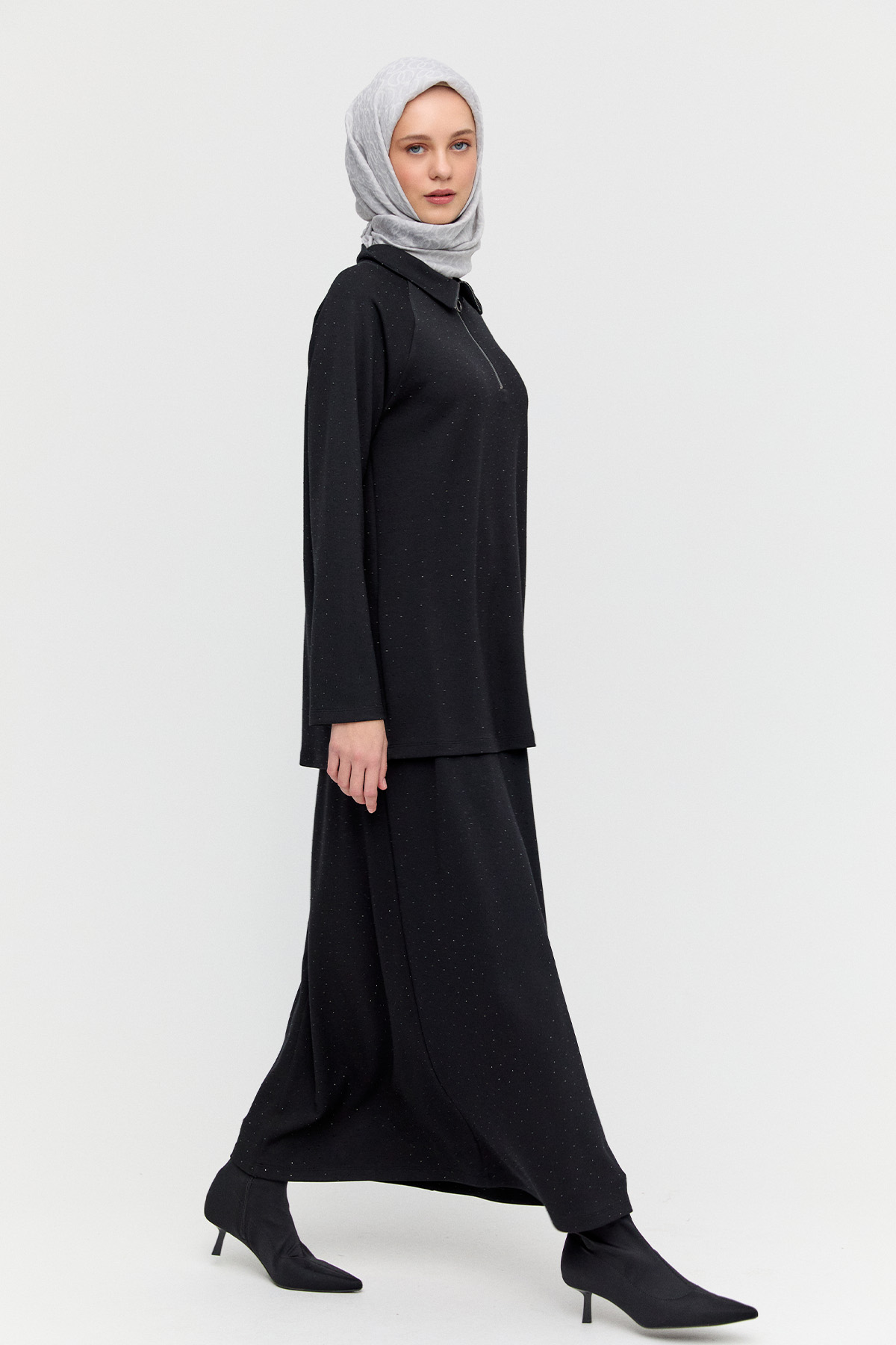 Taş Detaylı Reglan Kesim İkili Takım